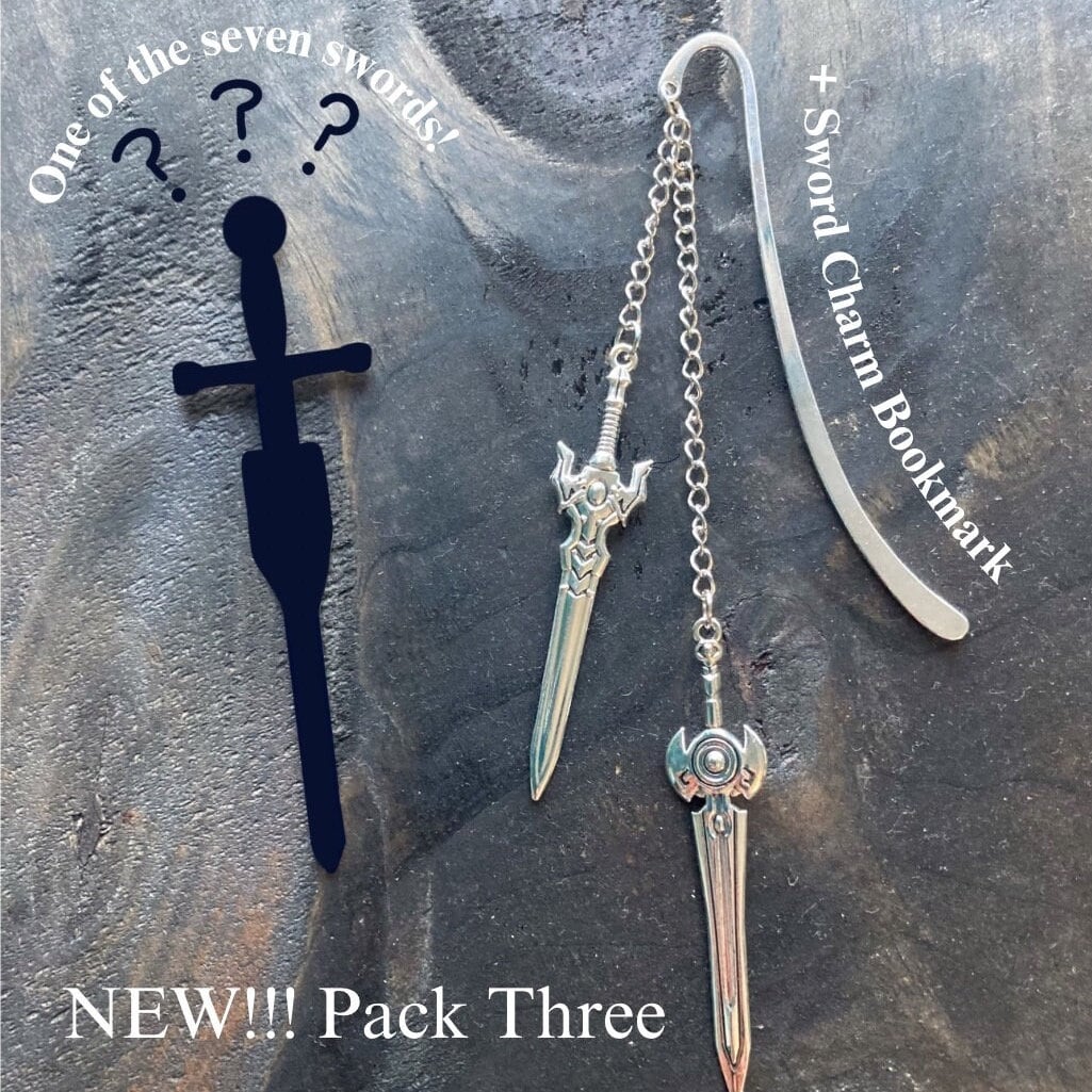 Sword Bookmarks with Clip, Sword Bookplates, Pack of Three or Four | Medieval Fantasy Blades and Daggers | Gifts for Him, Gift for Readers