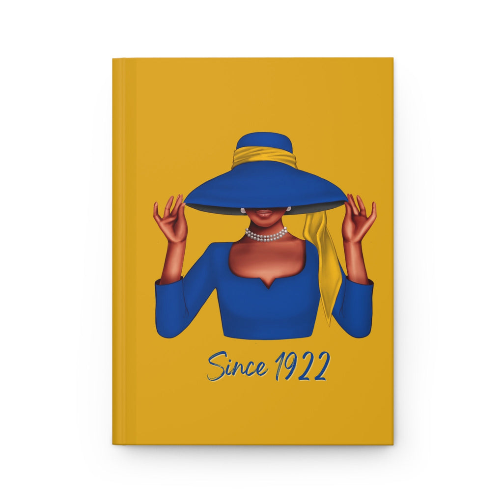 Since 1922 Soror (Blue Dress) Hardcover Journal Matte | Diary | Blue and Gold | 1922 | SGRho Inspired | Sorority Gifts