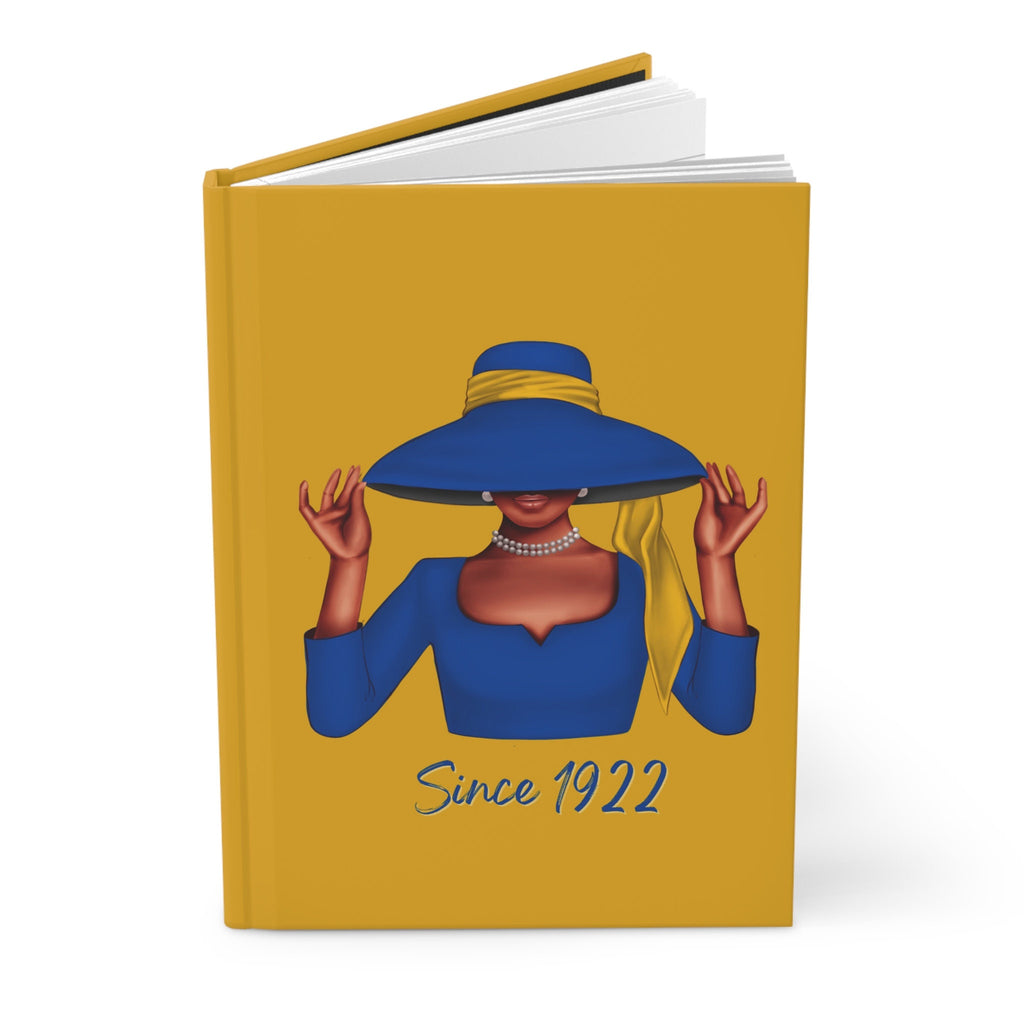 Since 1922 Soror (Blue Dress) Hardcover Journal Matte | Diary | Blue and Gold | 1922 | SGRho Inspired | Sorority Gifts