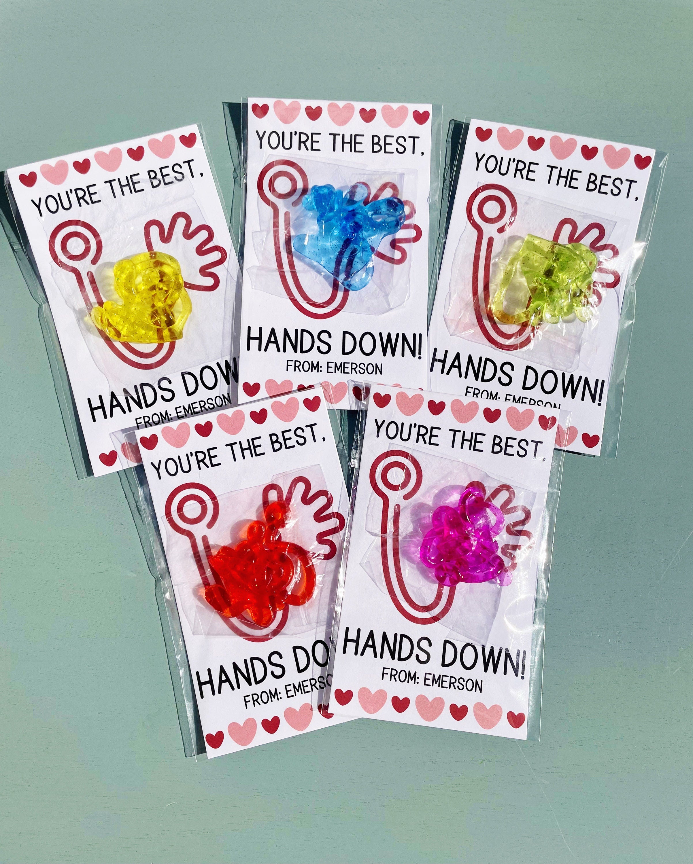 Sticky Hands Valentines, School Valentines, Valentines for Class, Valentines for Students, Valentines Class Set, Valentines from Teacher