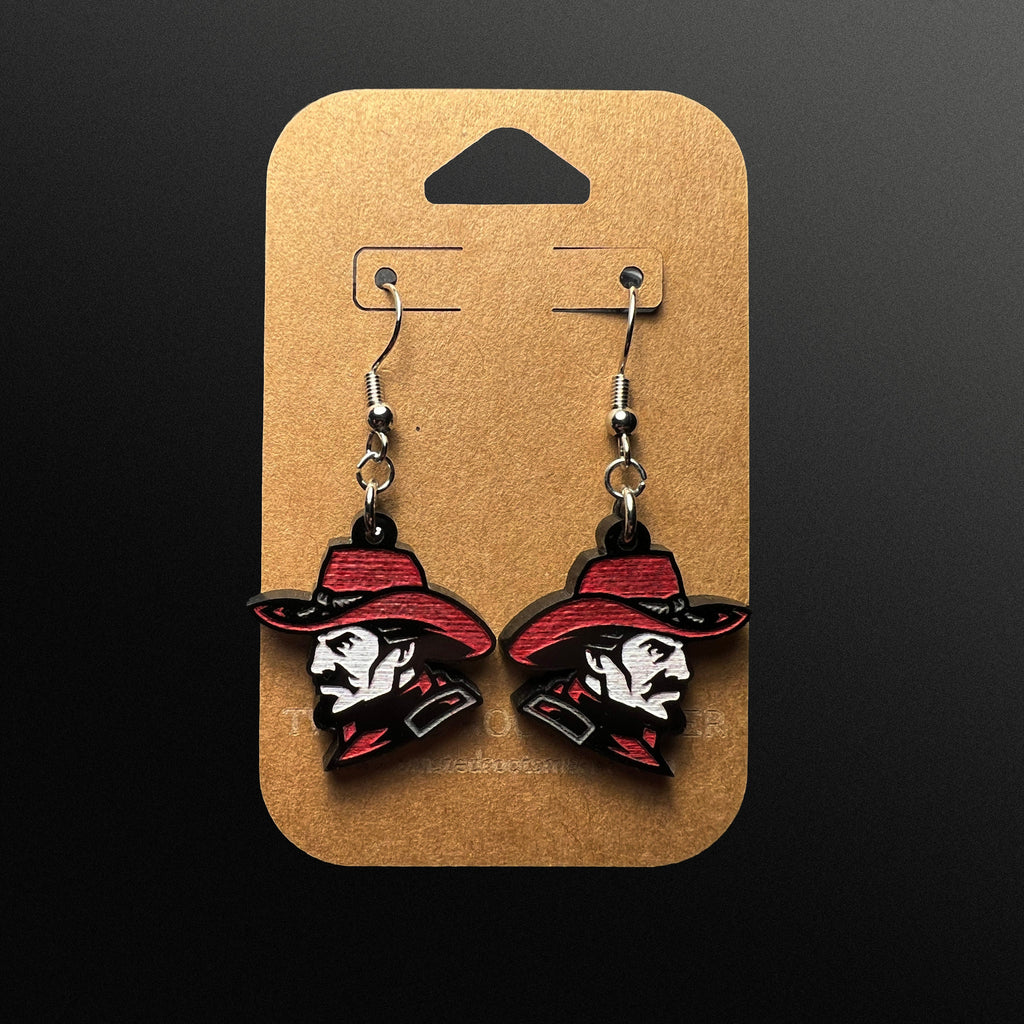 Custom School Mascot/Logo Laser Cut Painted Dangle Earrings | High School | College | Band | Cheer | Booster | Fundraiser