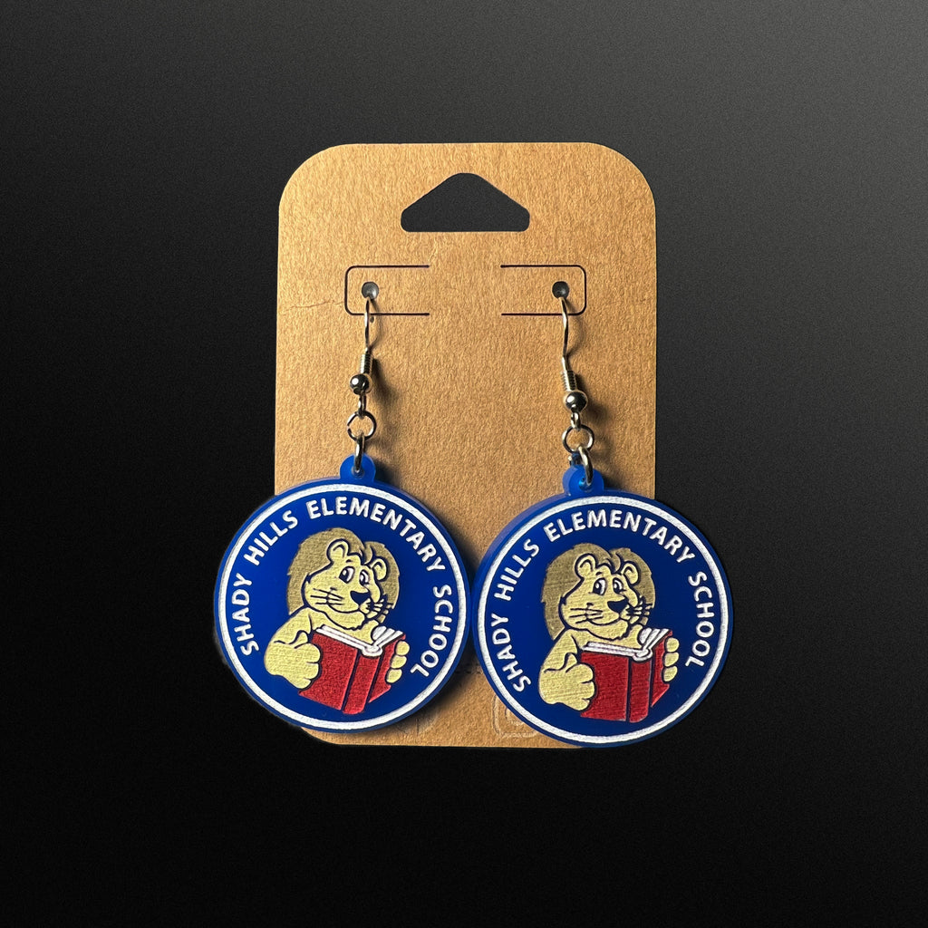 Custom School Mascot/Logo Laser Cut Painted Dangle Earrings | High School | College | Band | Cheer | Booster | Fundraiser