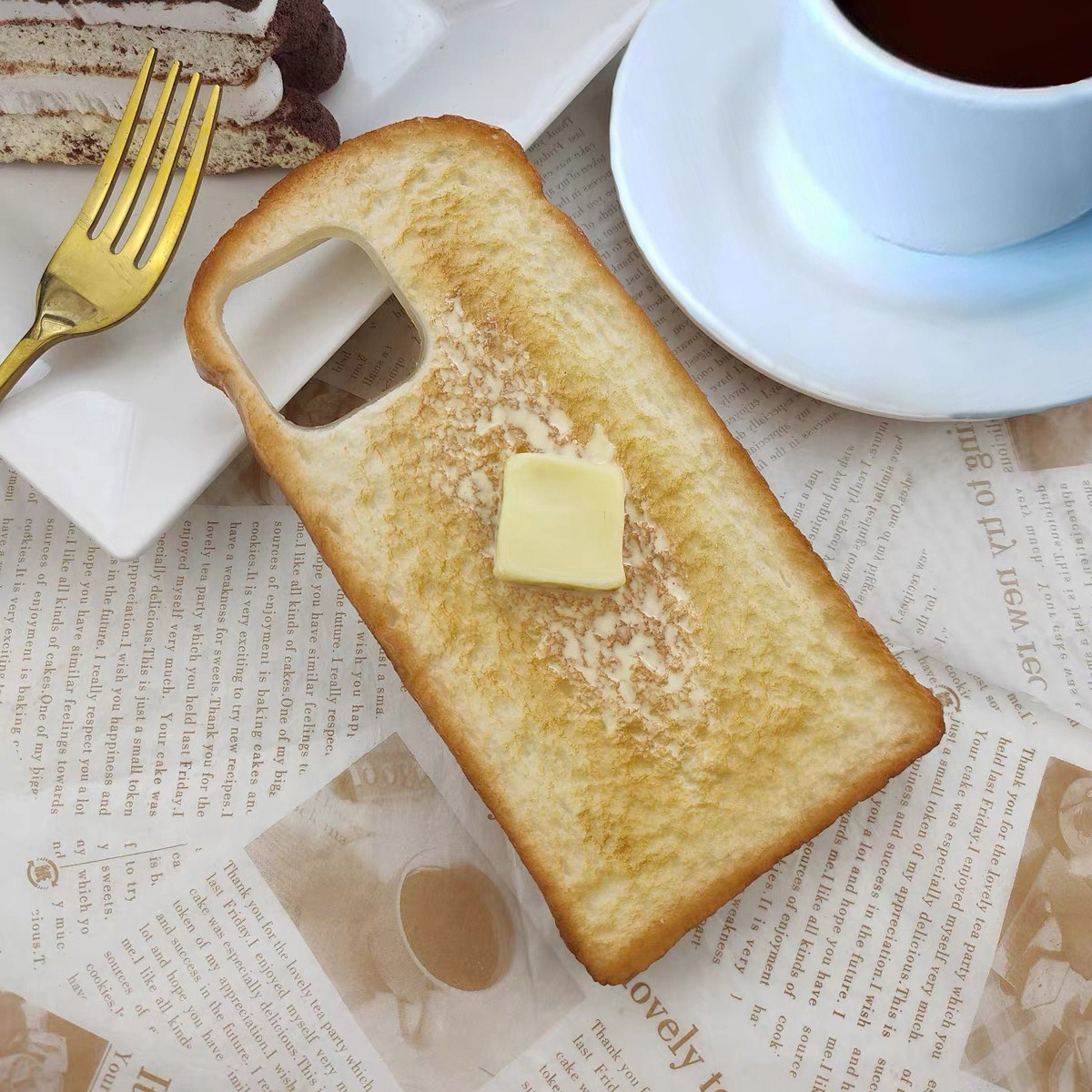 Handmade customized 3D egg and butter bread mobile phone case Cover for iPhone 7/8 Xs Xr 11 12 13 14 15 pro max,Fun and realistic phone case