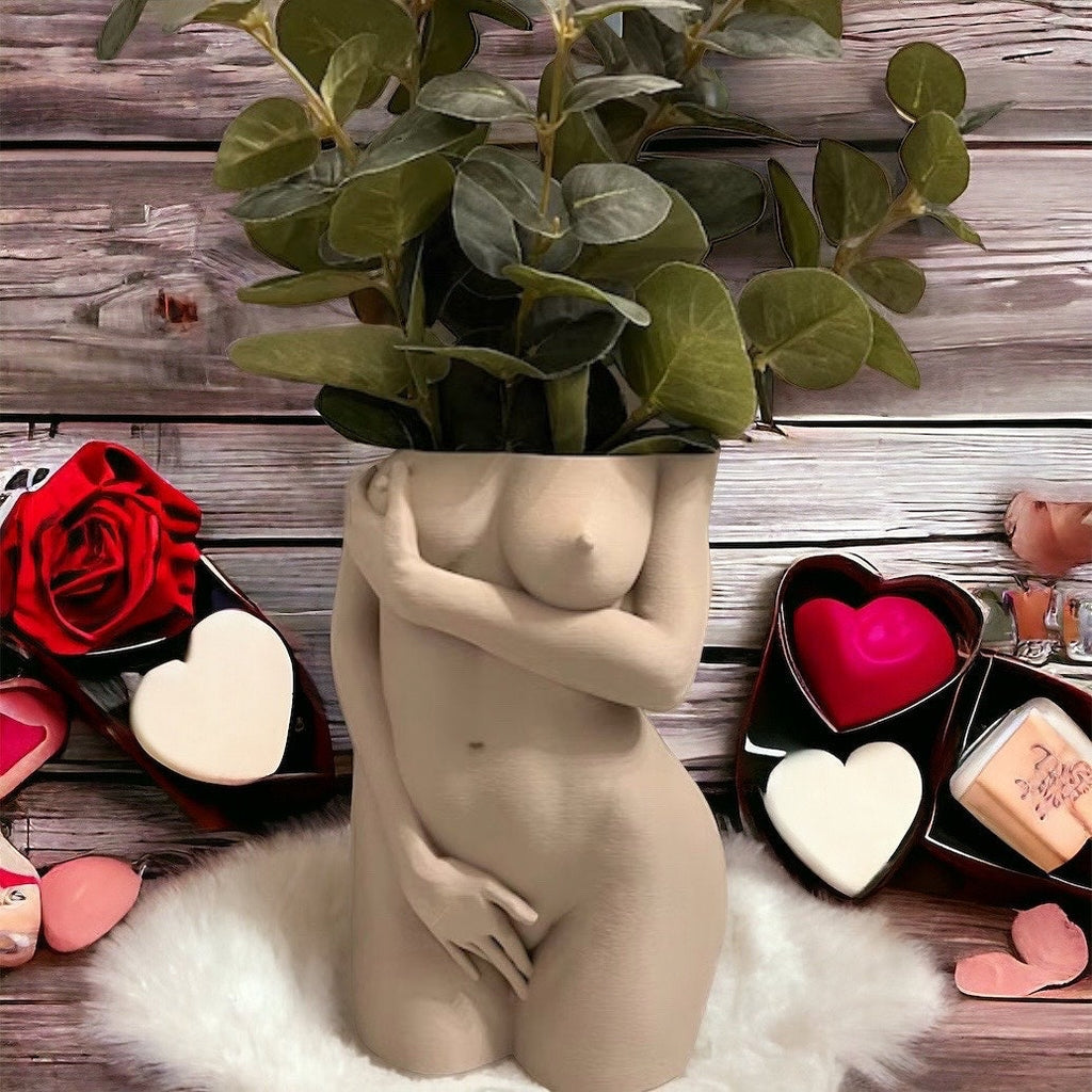 Unique Pot Artistic Naked Woman Planter, Fun Shy Decor, Quirky Office Decoration, Artistic Home Gift Idea, shy woman plant pot, female body