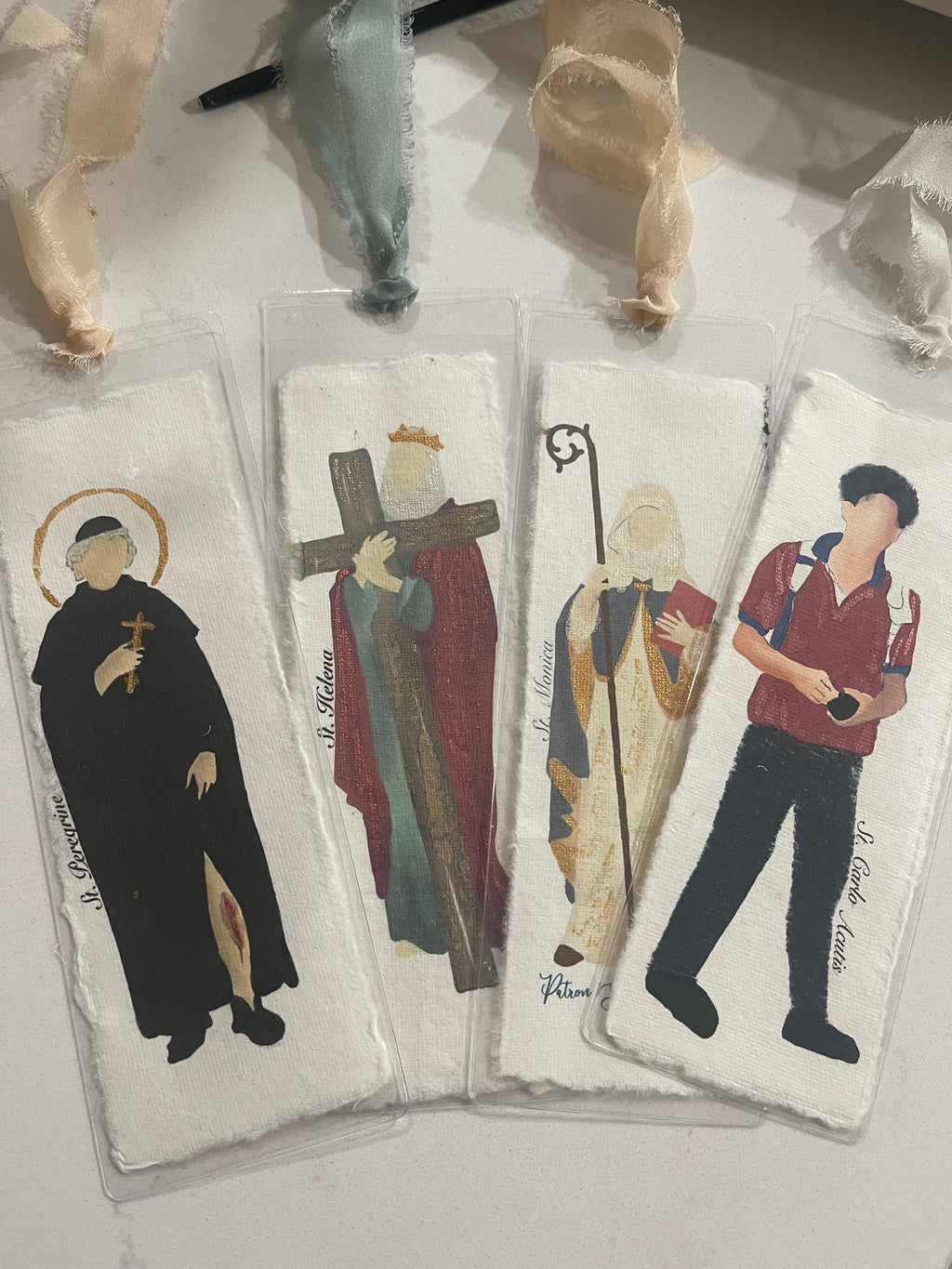 Watercolor Bookmarks Male Saints & Religious