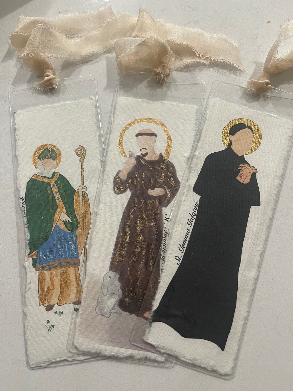 Watercolor Bookmarks Male Saints & Religious