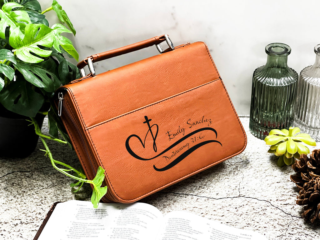 Personalized Bible Cover, Monogram Engraved Leather Bible Cover, Custom Cover For Bible, Religious Gifts, Gifts For Grandma, Christmas Gift