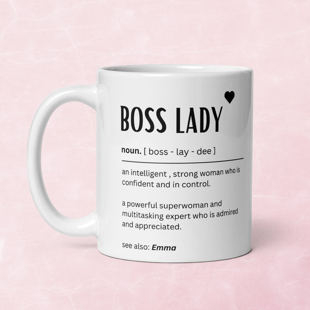 Personalised boss lady mug - Gifts for boss female - Boss definition - Funny gift ideas for office bestie - Promotion congratulations