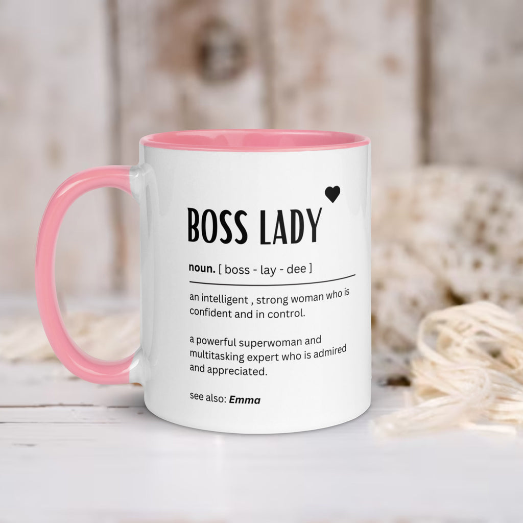 Personalised boss lady mug - Gifts for boss female - Boss definition - Funny gift ideas for office bestie - Promotion congratulations