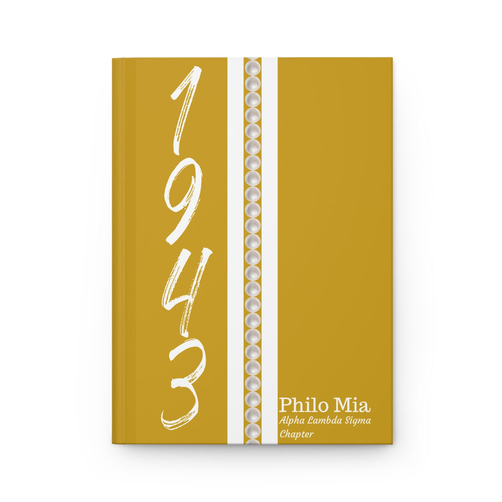 Personalized (Pearls) Philo Affiliate 1943 Jersey (Gold Cover) Hardcover Journal Matte | Diary | 1943 | Friends of SGRho | Sorority Gifts