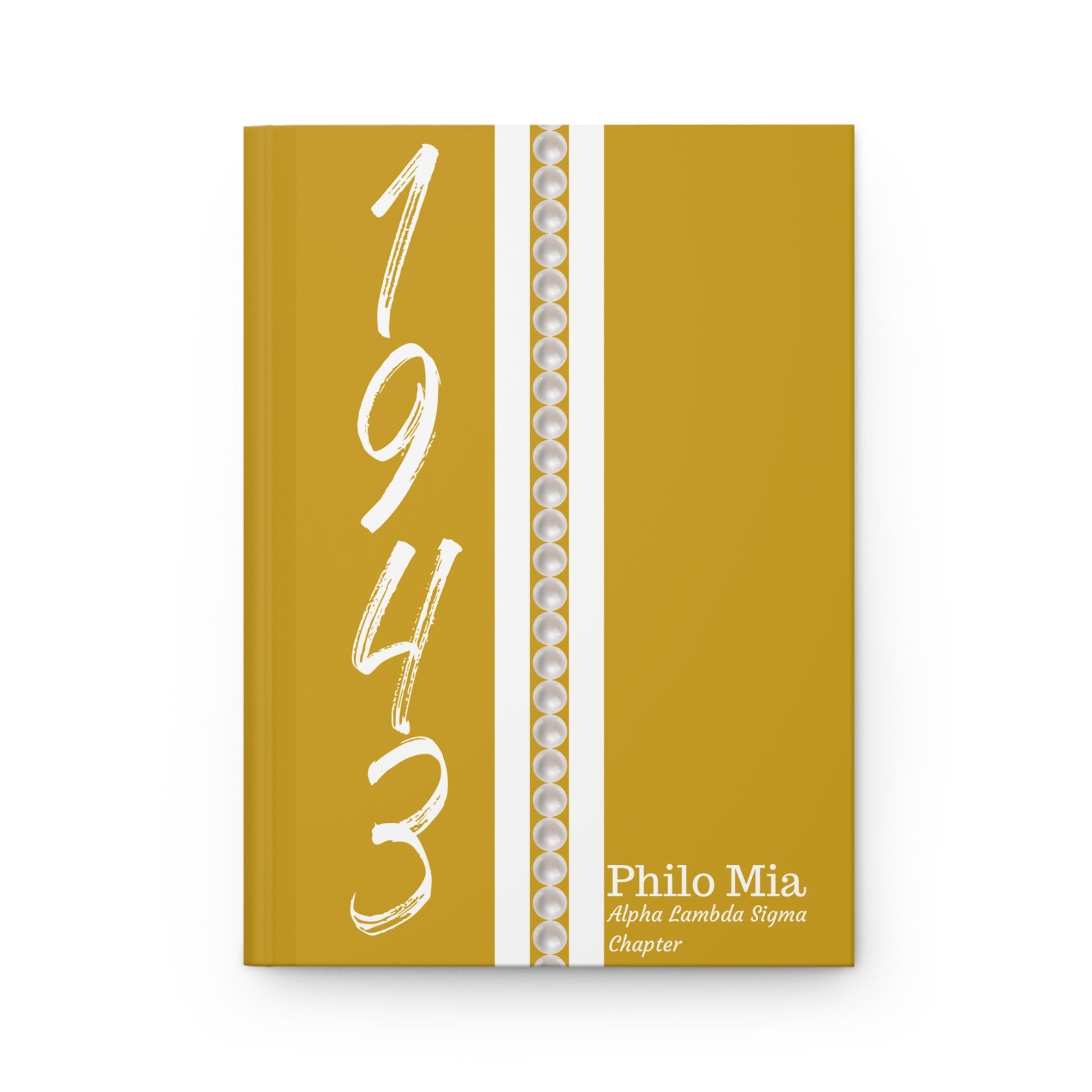Personalized (Pearls) Philo Affiliate 1943 Jersey (Gold Cover) Hardcover Journal Matte | Diary | 1943 | Friends of SGRho | Sorority Gifts