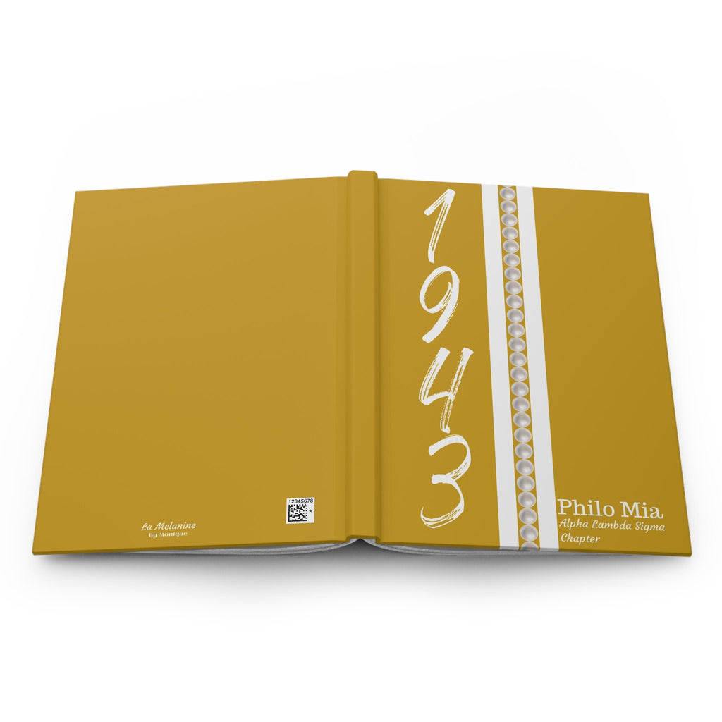 Personalized (Pearls) Philo Affiliate 1943 Jersey (Gold Cover) Hardcover Journal Matte | Diary | 1943 | Friends of SGRho | Sorority Gifts