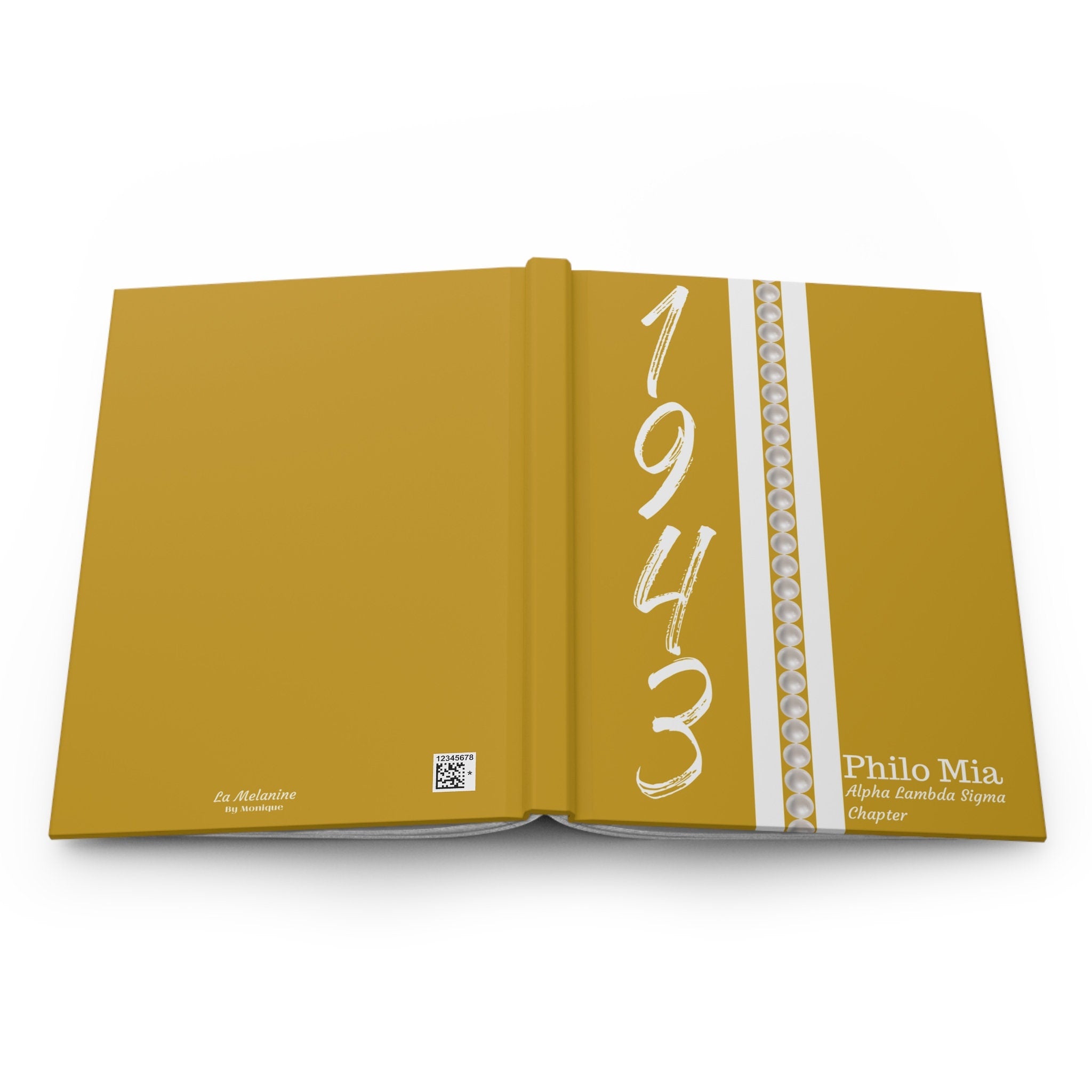 Personalized (Pearls) Philo Affiliate 1943 Jersey (Gold Cover) Hardcover Journal Matte | Diary | 1943 | Friends of SGRho | Sorority Gifts