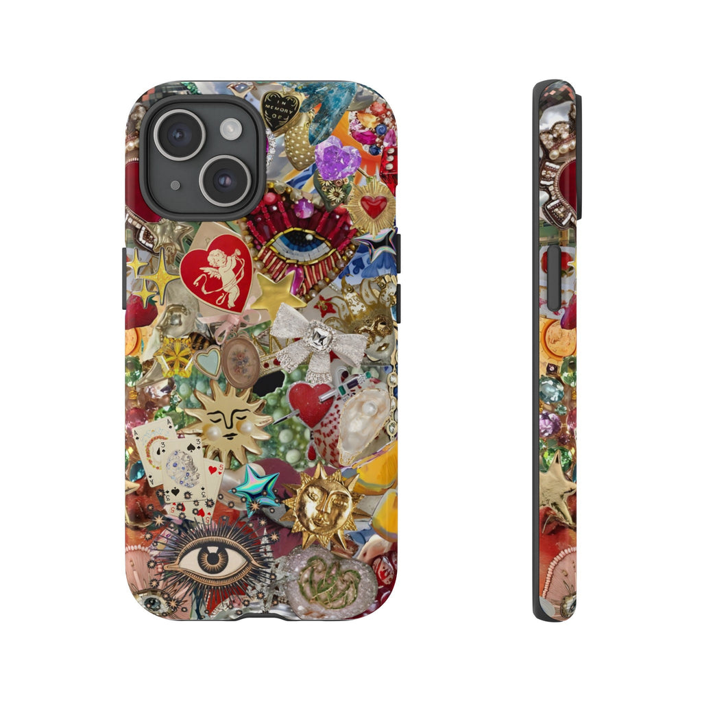 Vintage Mosaic Charm Phone Case, Mosaic Tiles Case, Mosaic Art, iPhone 15 14 13 12 11 Pro Max 8 Plus X, Samsung Galaxy S23 S22 S20 Ultra