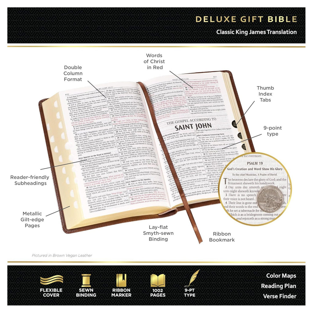 Personalized KJV BIBLE Name Christian Baptism Gift for Him Dad Men Her Mom Women Communion Catholic Confirmation Birthday Custom Engraved