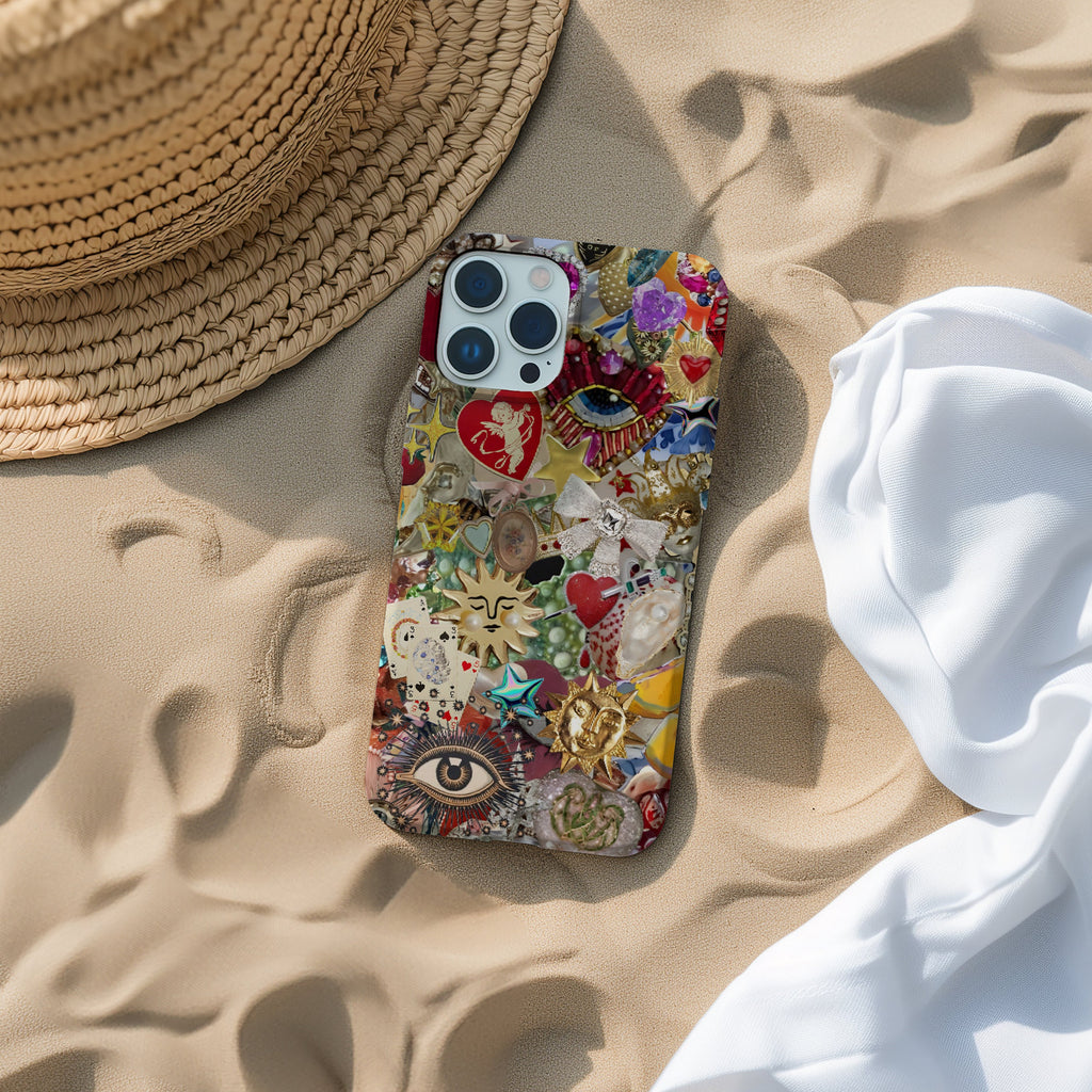 Vintage Mosaic Charm Phone Case, Mosaic Tiles Case, Mosaic Art, iPhone 15 14 13 12 11 Pro Max 8 Plus X, Samsung Galaxy S23 S22 S20 Ultra