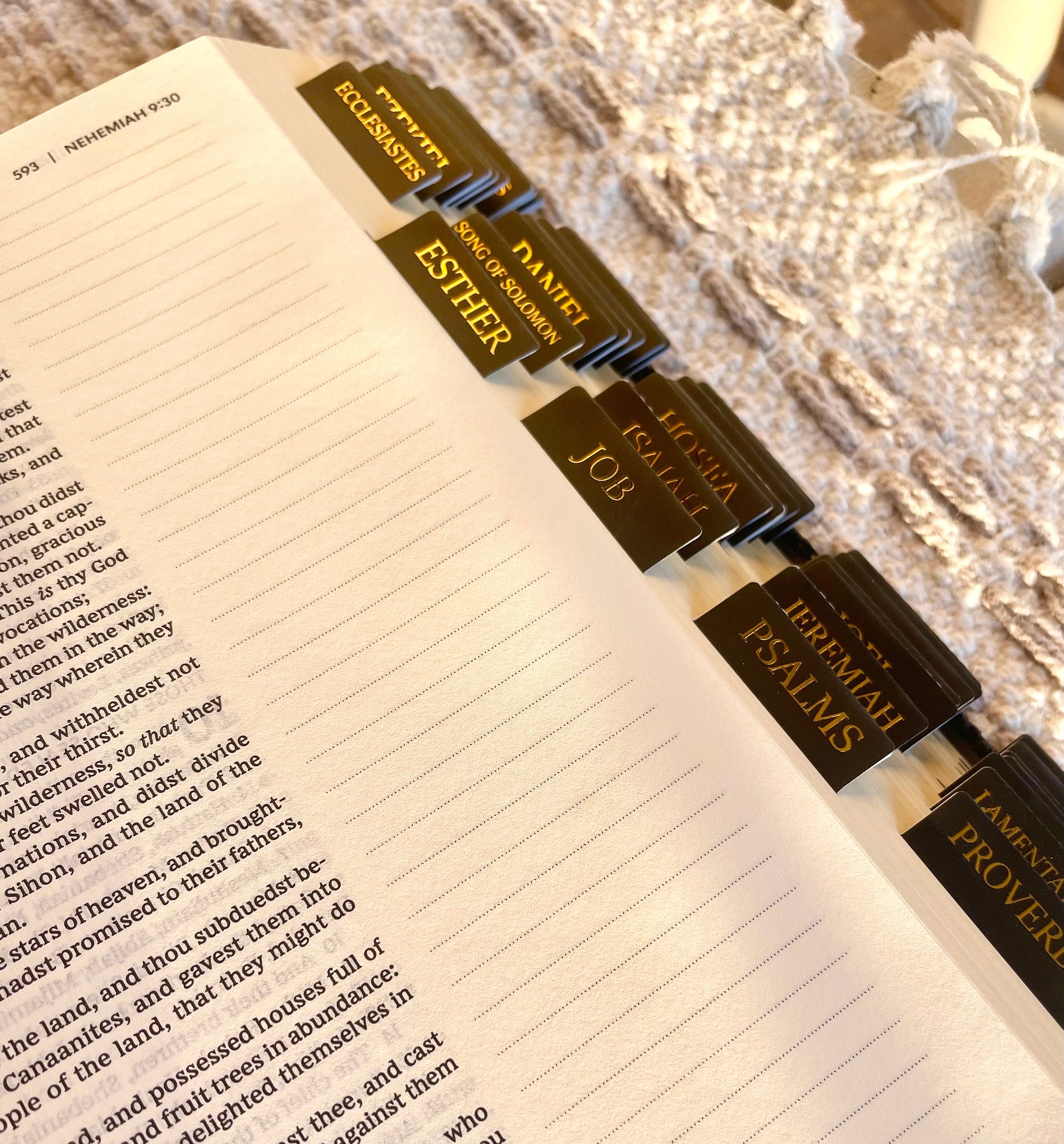 Beautiful Tabbed KJV Bible, Black and Gold Bible, Journaling KJV Bible