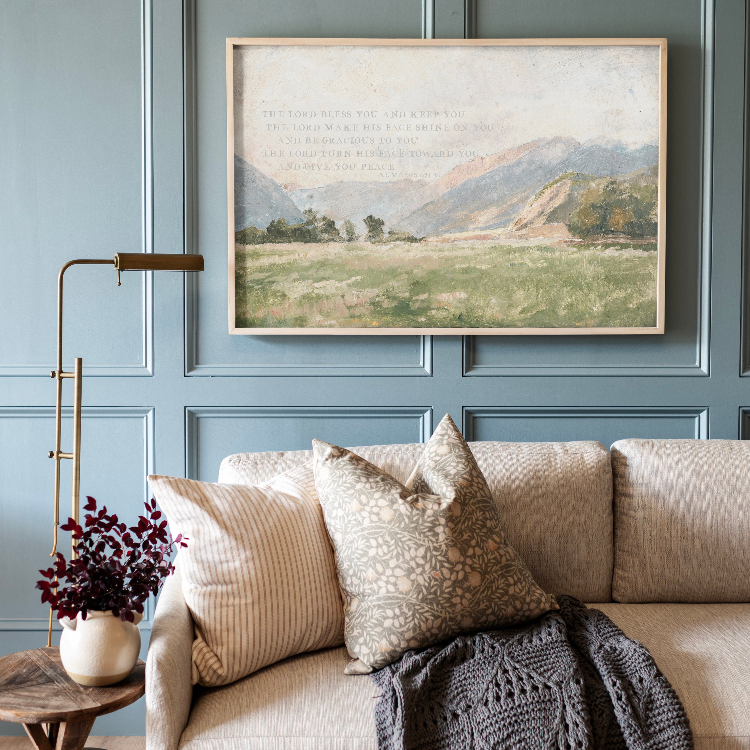 Christian Wall Art | Bible Verse Wall Art | May The Lord Bless You And Keep You | The Blessing Kari Jobe Canvas Wall Art Print  | F570