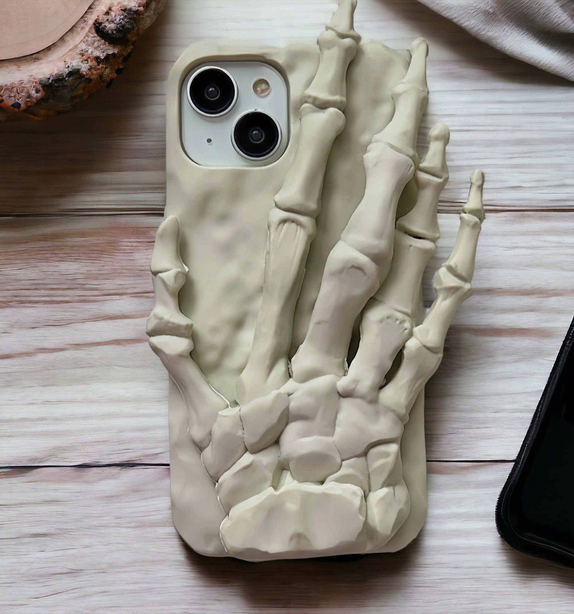 Skull Theme Phone Case, Engraved Skeleton Phone Case, Unique 3D Phone Case, Skull Phone Stand, Skulls and Bones, iPhone Case, iPhone 13 14