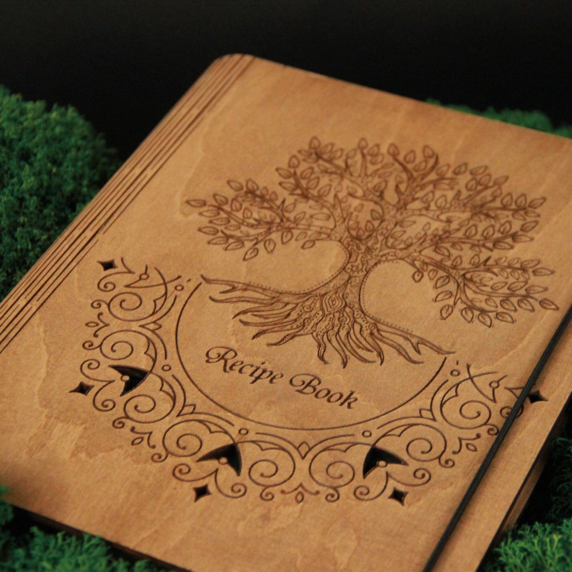 Personalized Wooden Recipe Book Binder Custom Journal Cookbook Notebook Fathers Day gift Daddy Gift Daughter Birthday Gift Gift Moms