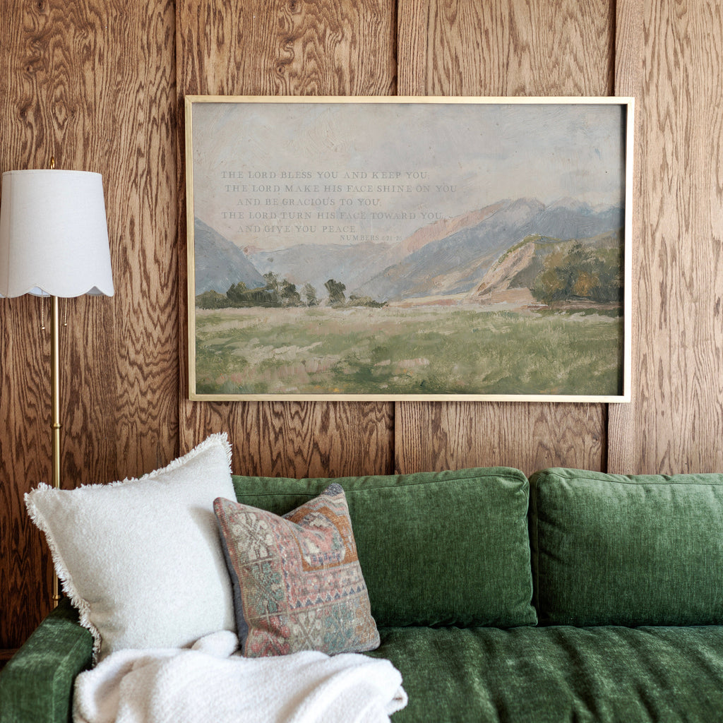 Christian Wall Art | Bible Verse Wall Art | May The Lord Bless You And Keep You | The Blessing Kari Jobe Canvas Wall Art Print  | F570