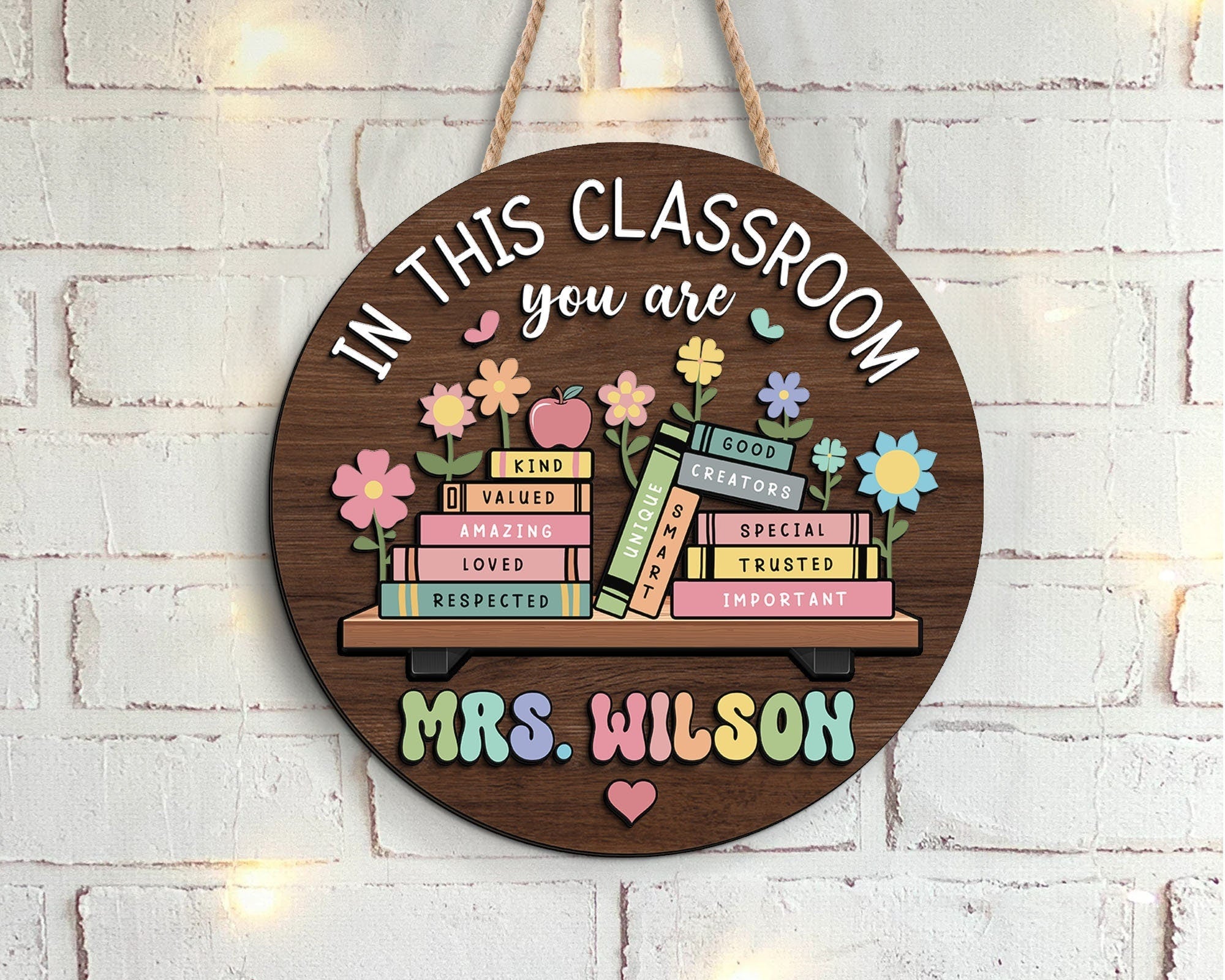 Custom Teacher 3D Door Hanger, In this Classroom You Are, Cute Teacher Door Sign, Back to School Gift, Custom Teacher Name, Classroom Decor