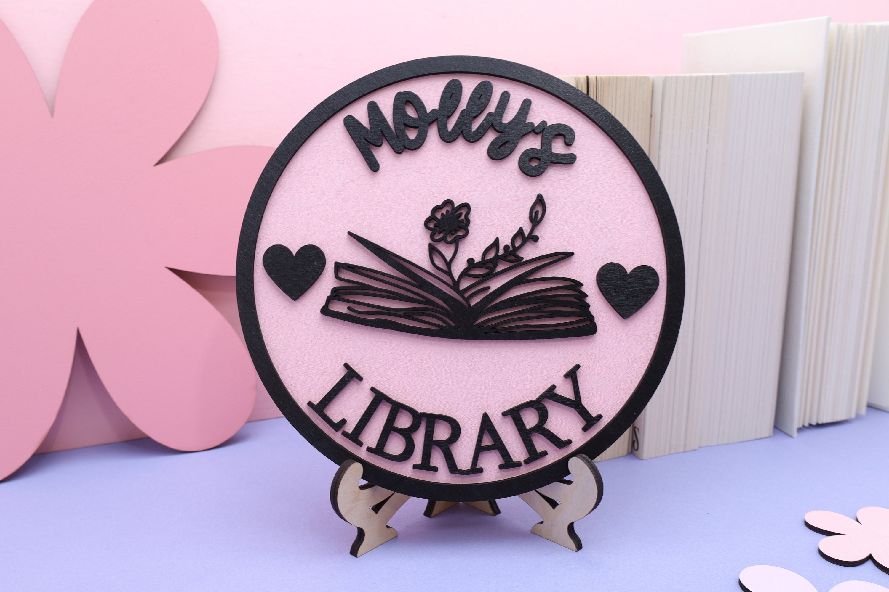 Personalized Library Sign, Bookshelf Sign, Library Book Nook, Book Lover Gift, Reader Gift, Book Shelf Decor, Bookish Sign, Bookcase Sign