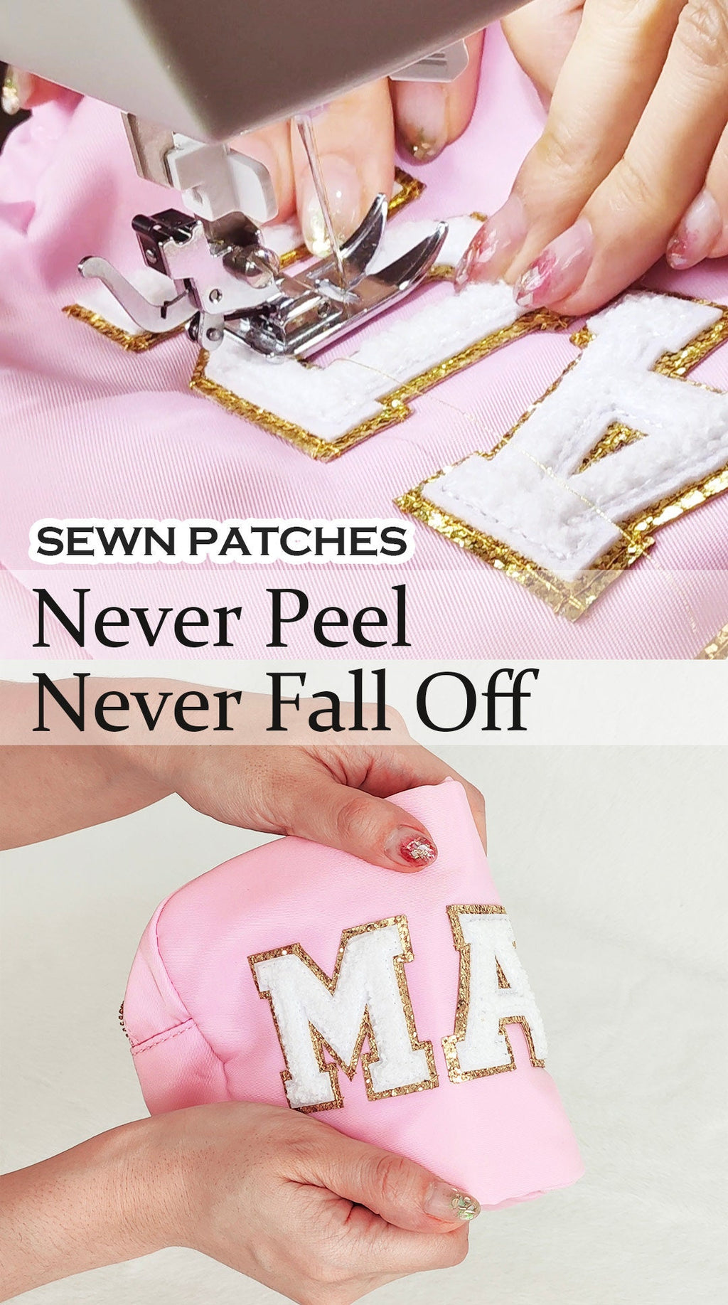 Sewn Patches Backpack Personalized Nylon Backpack with Patch Chenille Letter Custom School Bag Kids Back to School Lunch Box Bag Lunch Bag