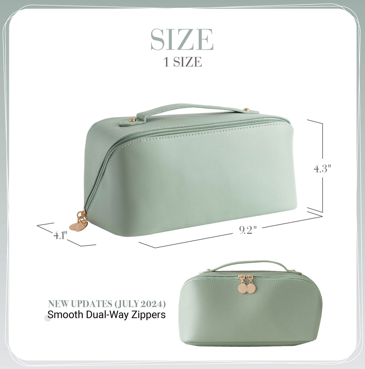 Personalized Embroidery Name Leather Makeup Bag, Large Capacity Cosmetic Bag with Zipper, Travel Accessories, Bridal Party Favor for Bridesmaids/Her