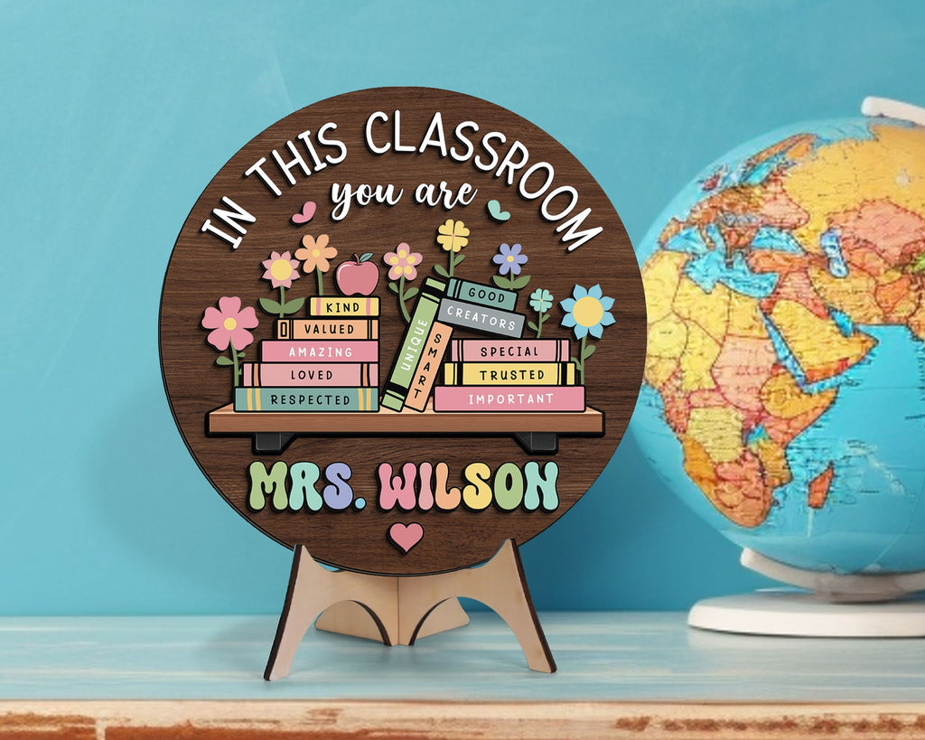 Custom Teacher 3D Door Hanger, In this Classroom You Are, Cute Teacher Door Sign, Back to School Gift, Custom Teacher Name, Classroom Decor