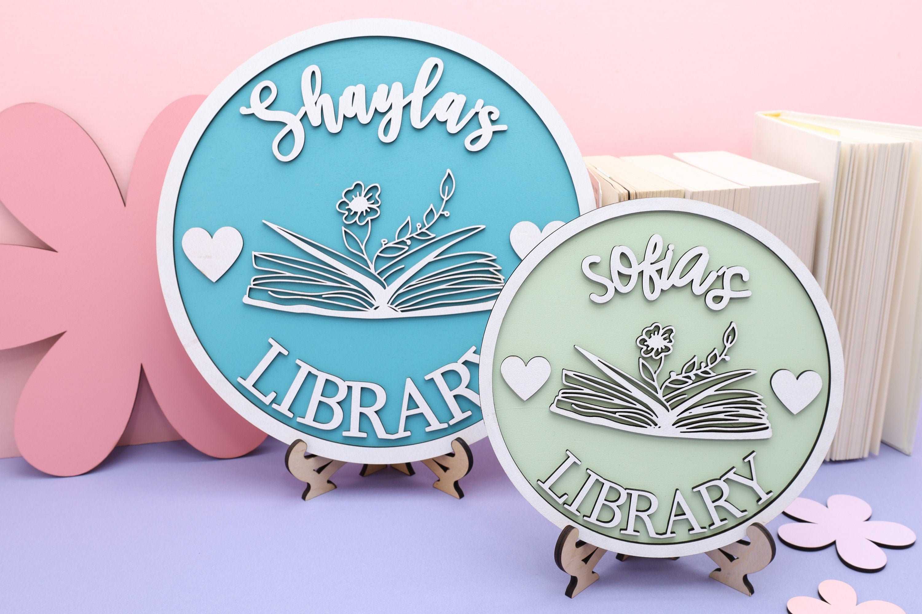 Personalized Library Sign, Bookshelf Sign, Library Book Nook, Book Lover Gift, Reader Gift, Book Shelf Decor, Bookish Sign, Bookcase Sign