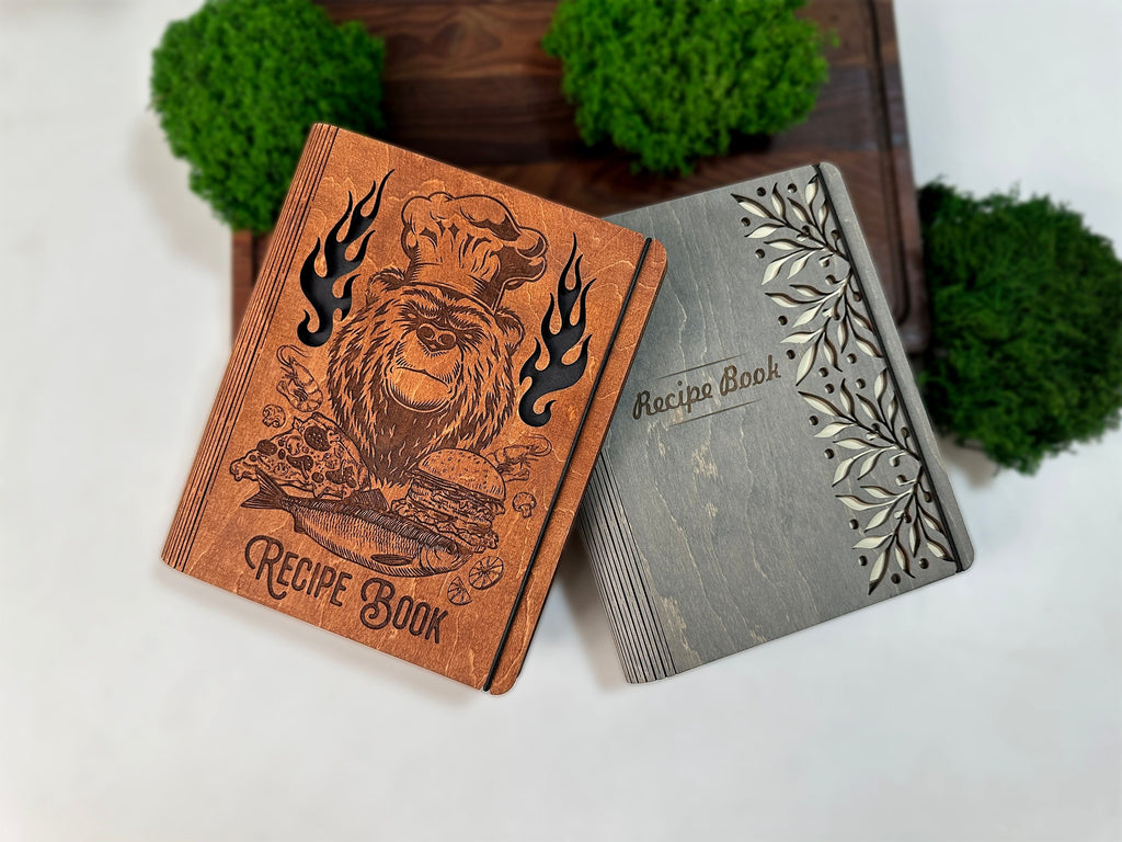 Personalized Wooden Recipe Book Binder Custom Journal Cookbook Notebook Fathers Day gift Daddy Gift Daughter Birthday Gift Gift Moms
