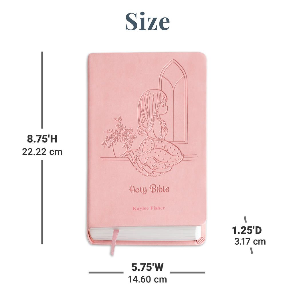Personalized Precious Moments Bible Notebook, Religious Keepsake, For Kids, For Baptism, For Christening, ICB Version, Choose Blue or Pink