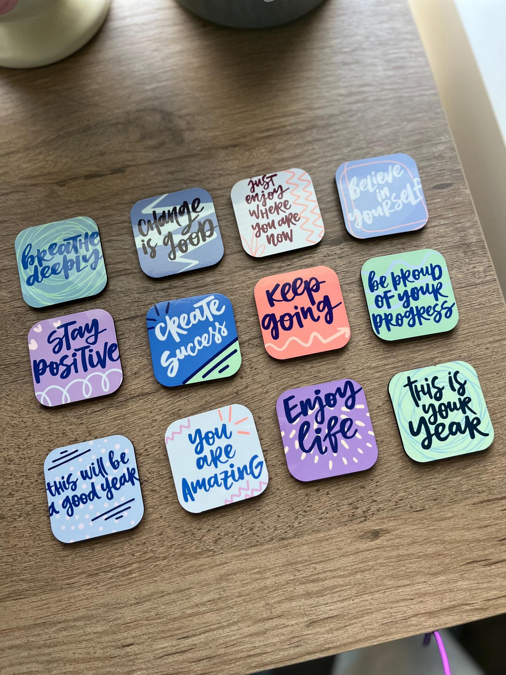 Confidence Pack Set of 12, Cute Magnets with Positive Messages, Gifts for Friends, Gift for Teachers, Positive Gift for Women