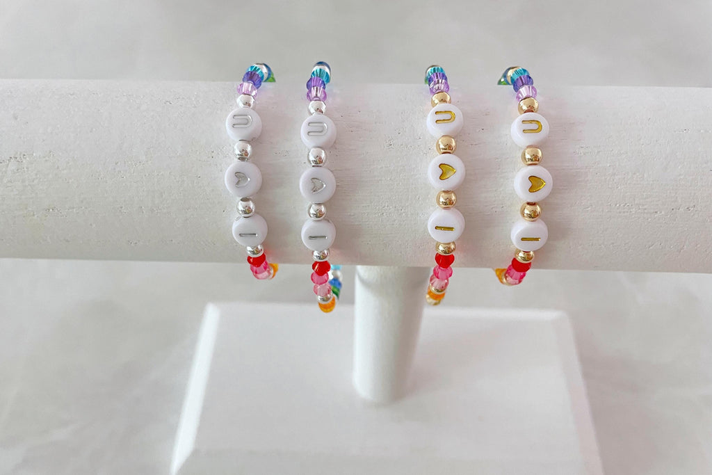 first day of school bracelet set | kindergarten bracelet | mommy and me bracelet | rainbow bracelet | preschool bracelet | kids bracelet