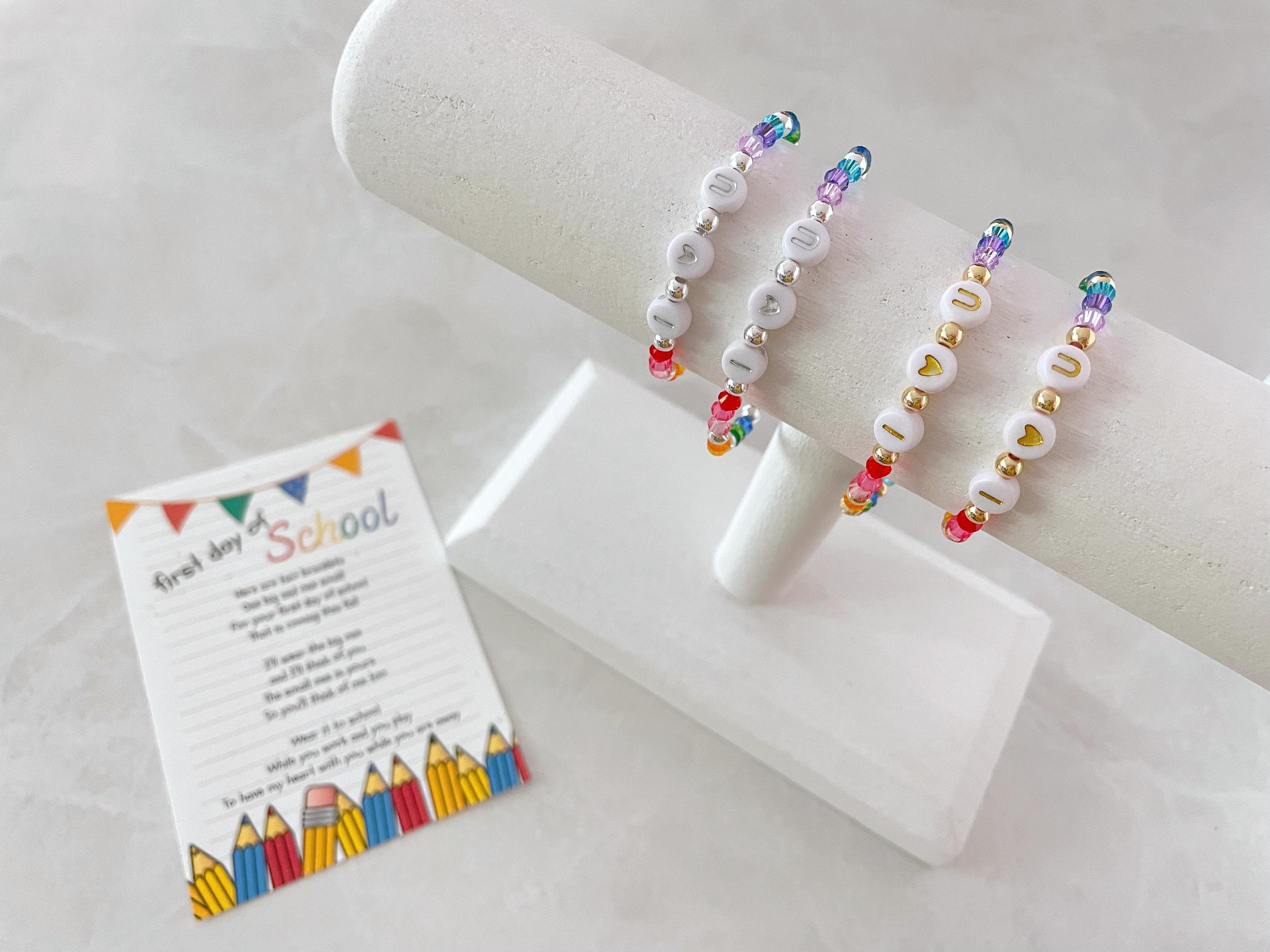 first day of school bracelet set | kindergarten bracelet | mommy and me bracelet | rainbow bracelet | preschool bracelet | kids bracelet