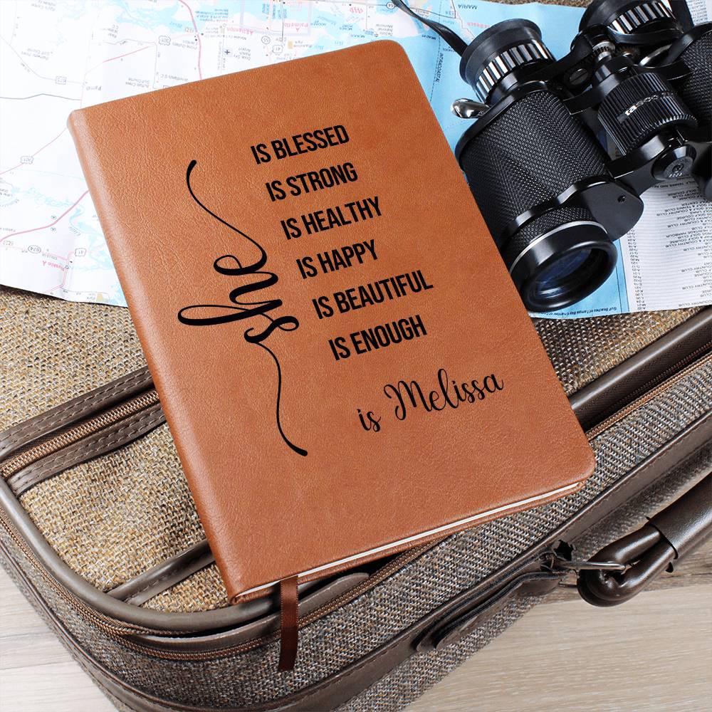 Personalized Leather Journal For Women Custom Name Journal Gift Best Friend She Is Journal Healing Journal Self Care Gift Christmas Gift