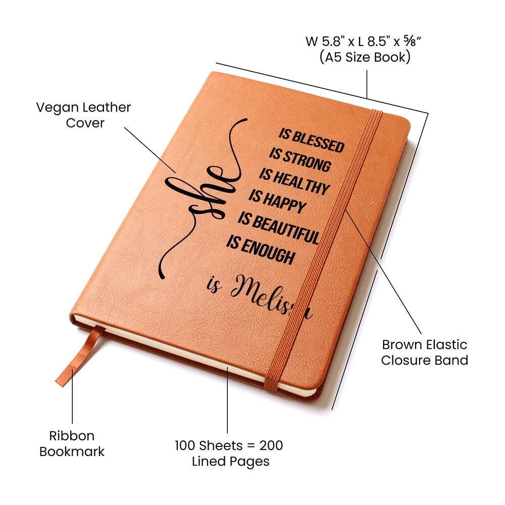 Personalized Leather Journal For Women Custom Name Journal Gift Best Friend She Is Journal Healing Journal Self Care Gift Christmas Gift