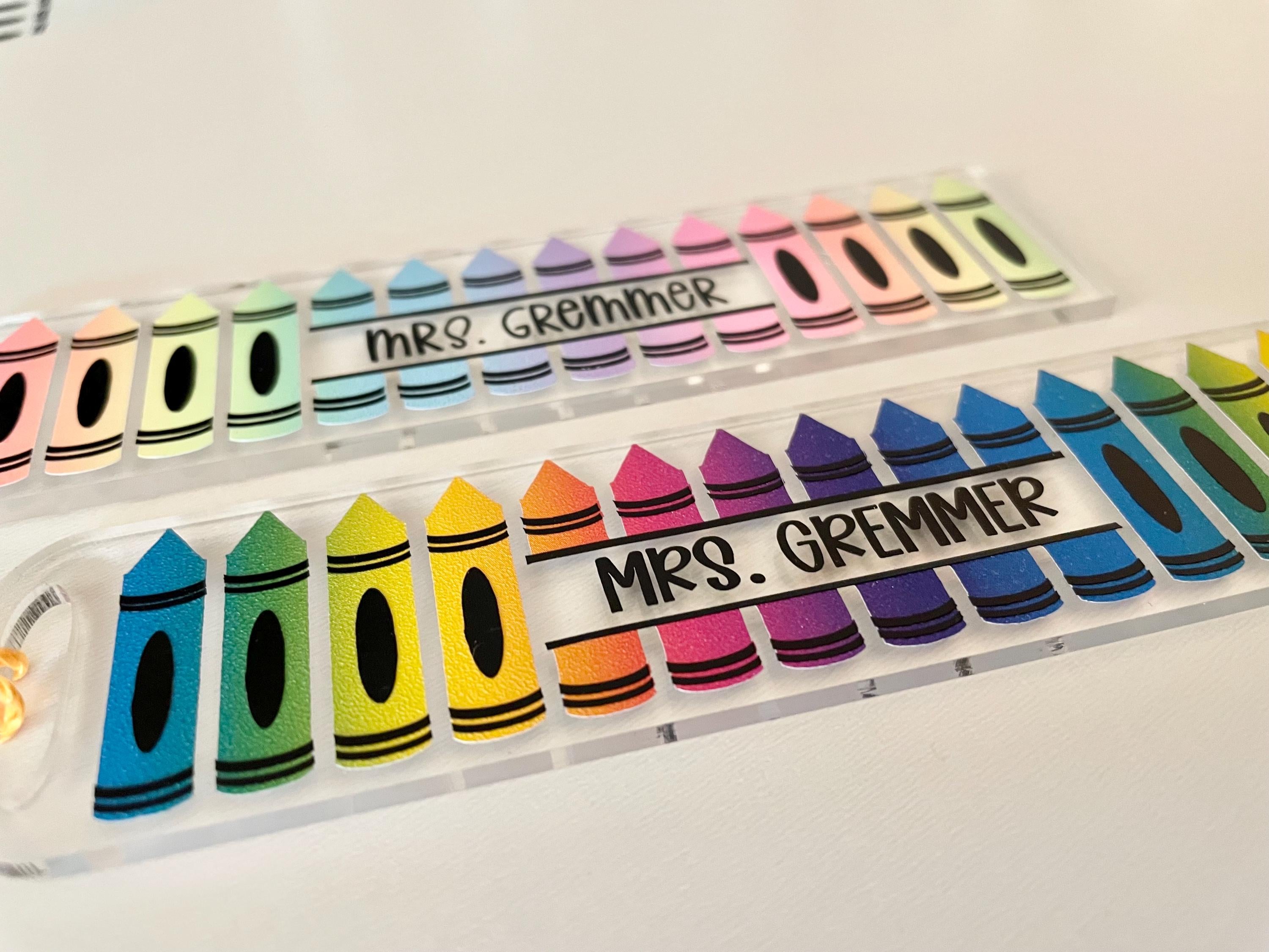 Personalized Teacher Bookmark Gift, End of Year Gift, Crayon Bookmark, Personalized, Christmas Teacher Gift, Teacher Appreciation Gift