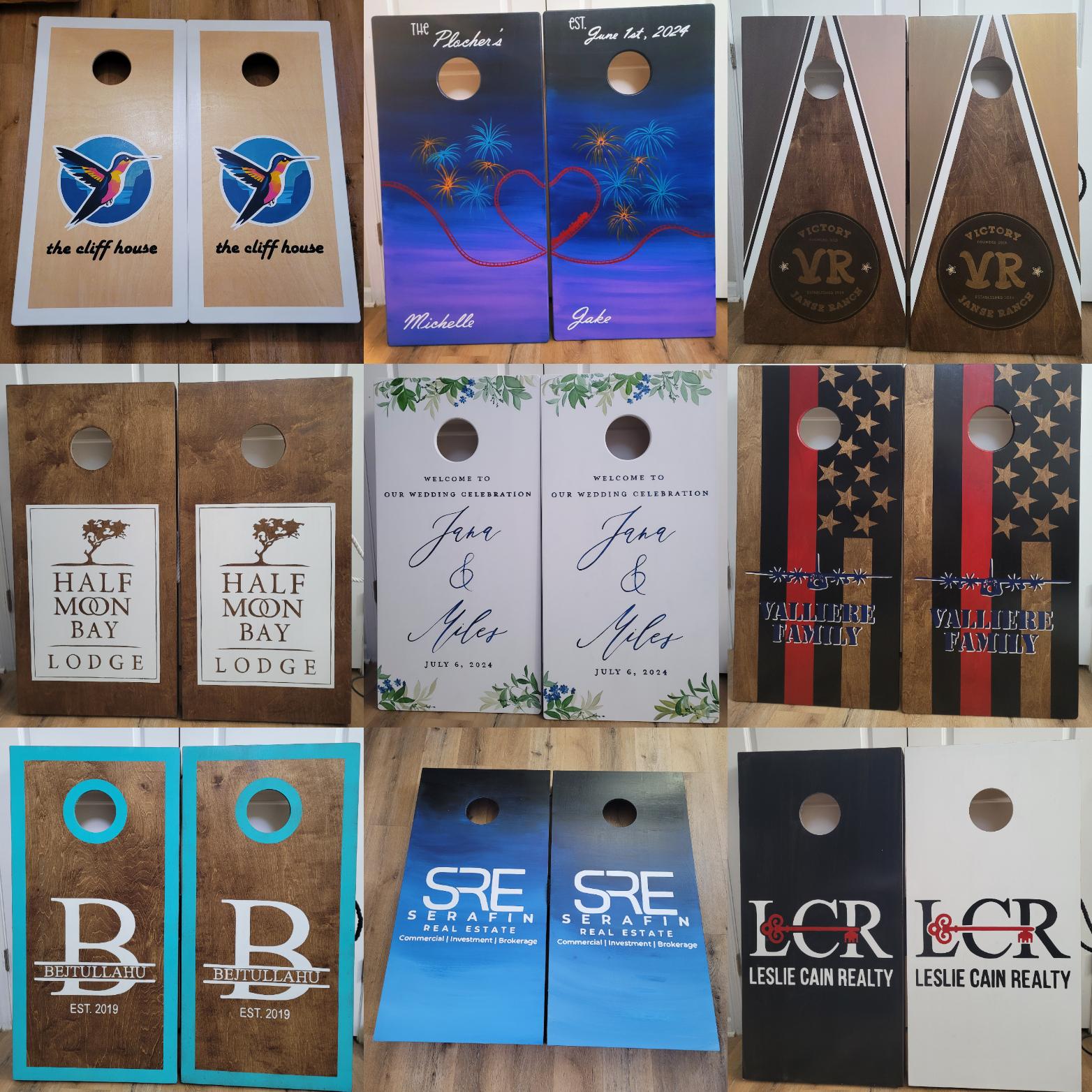 Custom Cornhole Boards, Company logo, Sport, College, House Divided, Monogram, Cornhole Set with Bags, Housewarming Gift