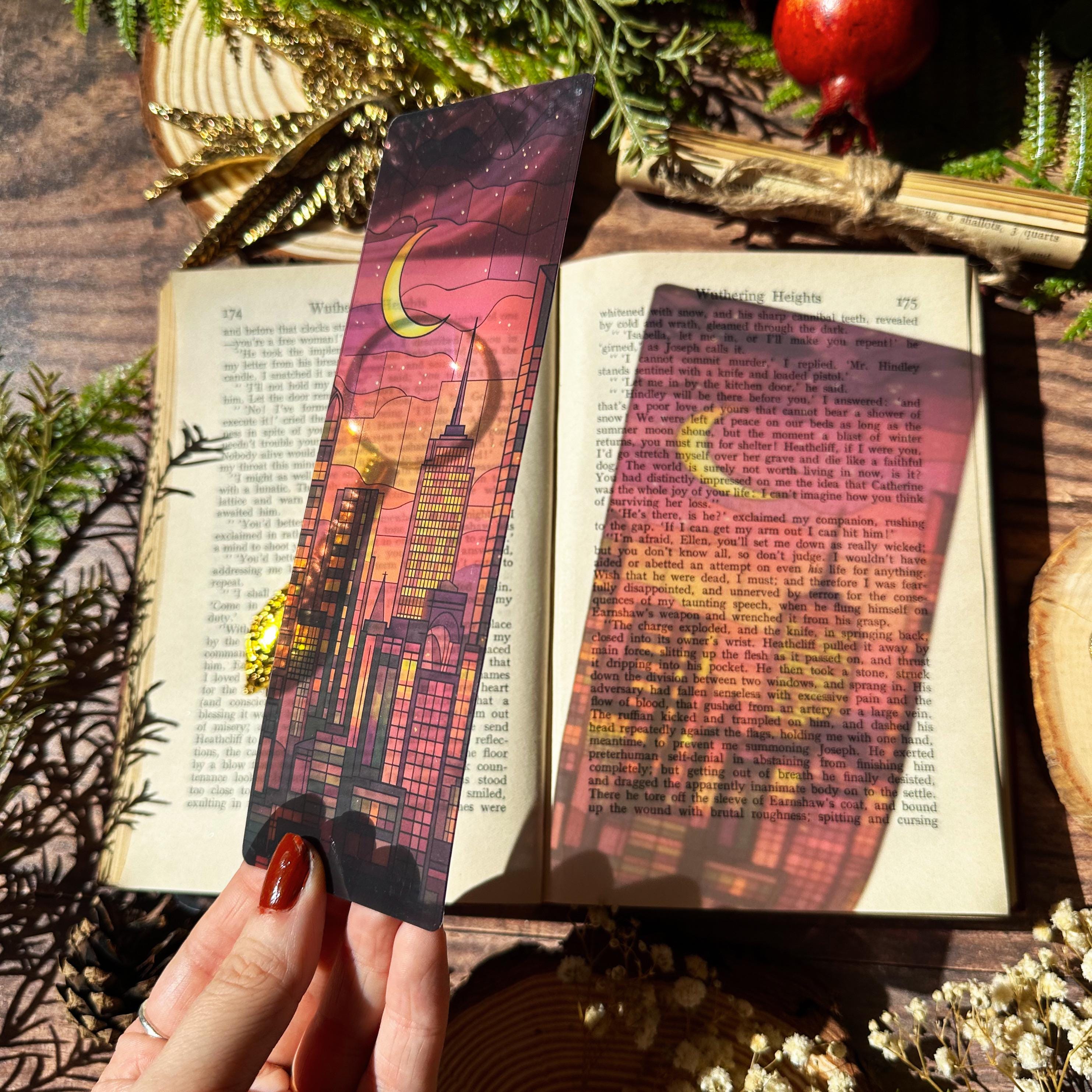 Velaris, Terrasen, Lunathion Trio Stained Glass Bookmarks (Transparent Bookmark, Stained Glass Night Court, Fantasy Book Reader Gift)