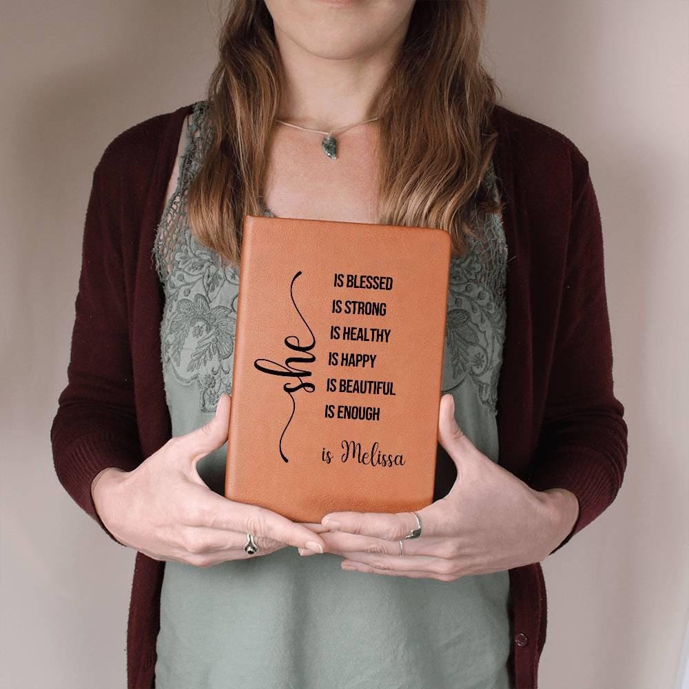 Personalized Leather Journal For Women Custom Name Journal Gift Best Friend She Is Journal Healing Journal Self Care Gift Christmas Gift