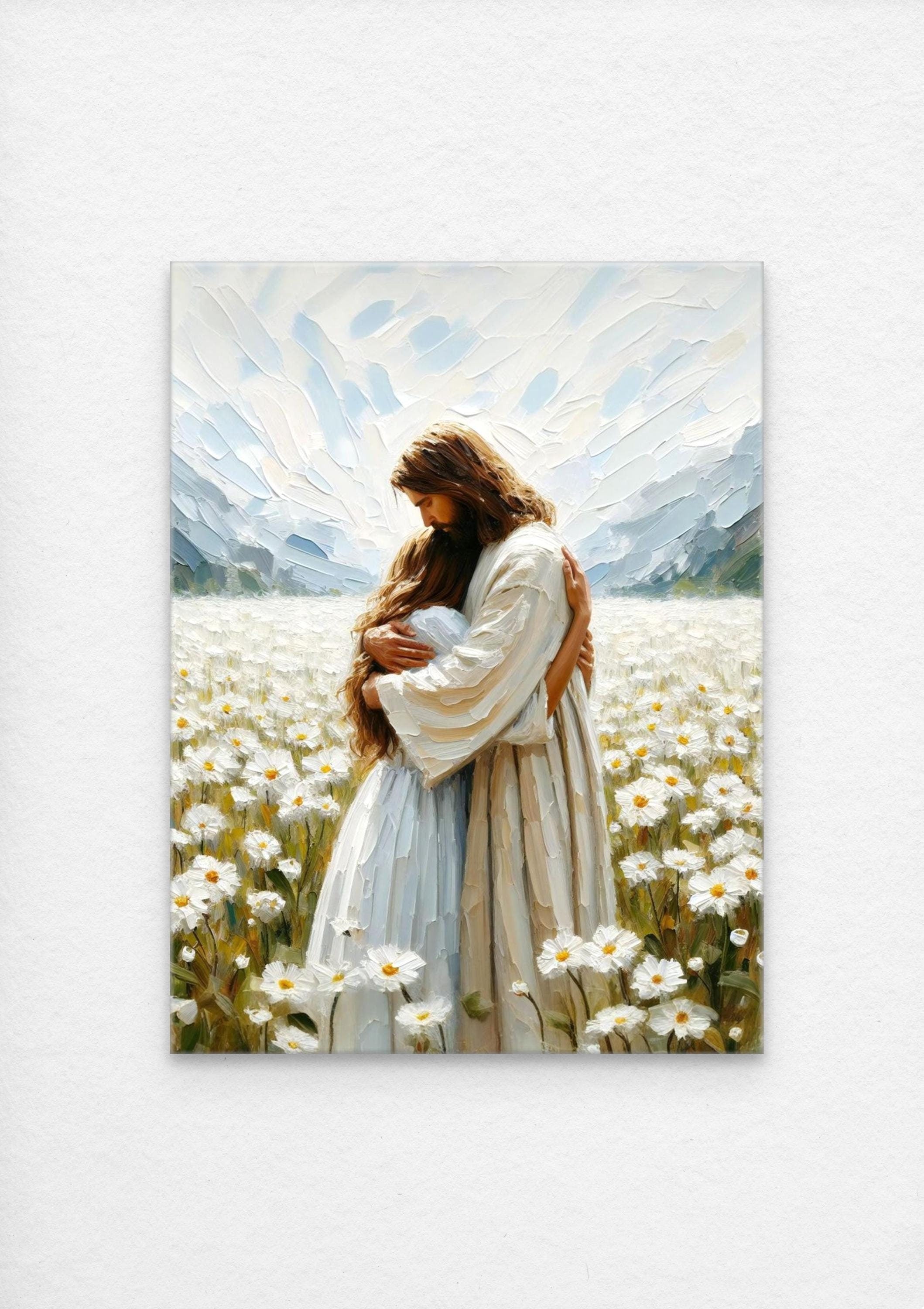 His Love, Christian Wall Art, Jesus Hugging Woman, Jesus Art, LDS Prints, Bible Art, Jesus with Woman, Jesus Wall Art, Christian Printable