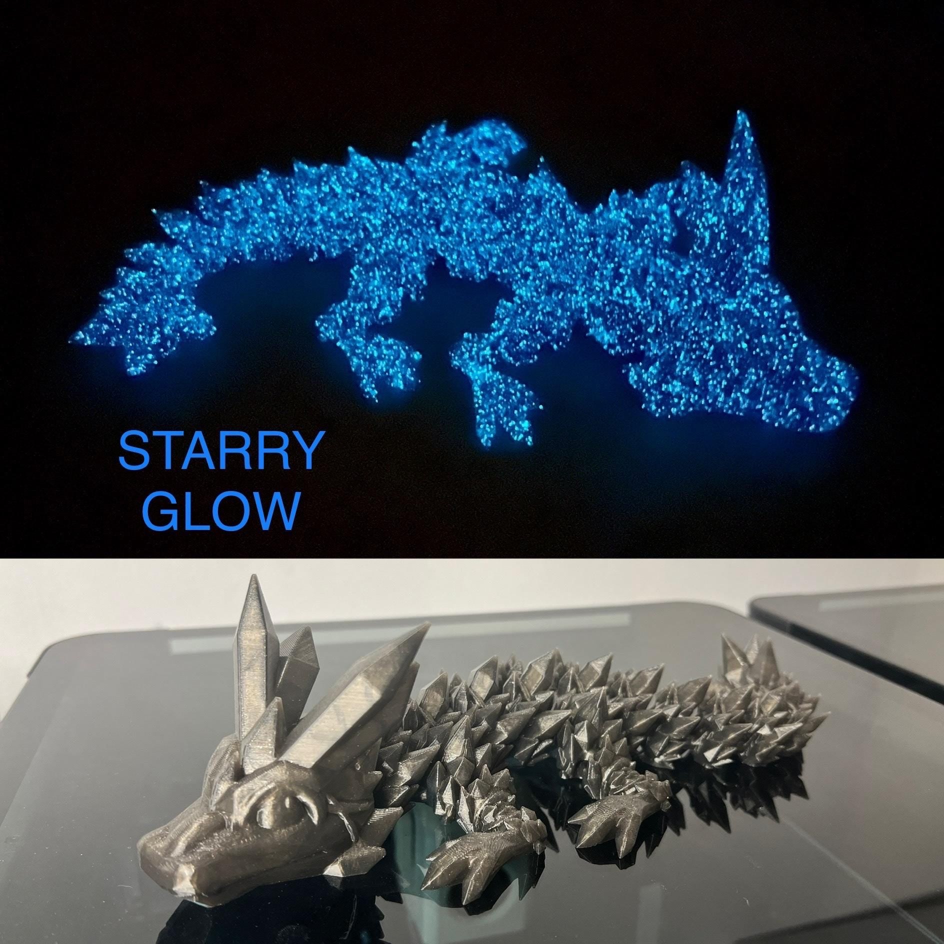 Magic Wing Crystal Dragon Glow In Dark Rainbow 3D Printed Bookshelf Decor Desk Decoration Fidget Sensory Toy Stress Cosplay Fantasy Winged