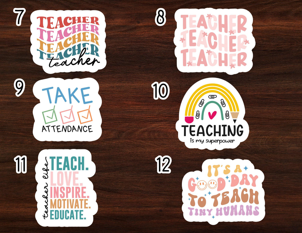 Teacher Stickers | Teacher Appreciation Stickers | Back to School | Teacher Gift | Build Your Own Sticker Pack | First Day Teacher Gift |