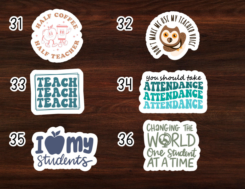 Teacher Stickers | Teacher Appreciation Stickers | Back to School | Teacher Gift | Build Your Own Sticker Pack | First Day Teacher Gift |