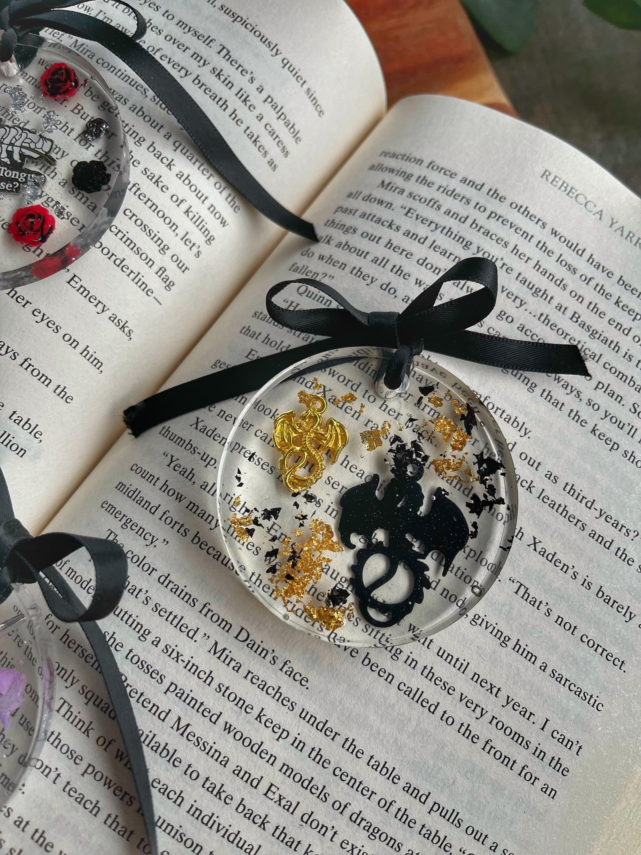 Fourth Wing Inspired Resin Dagger Gold Dragon BookLover Gift Handmade Gifts Bookshelf Decor Bookish Merch Bookworm Decor Dragons