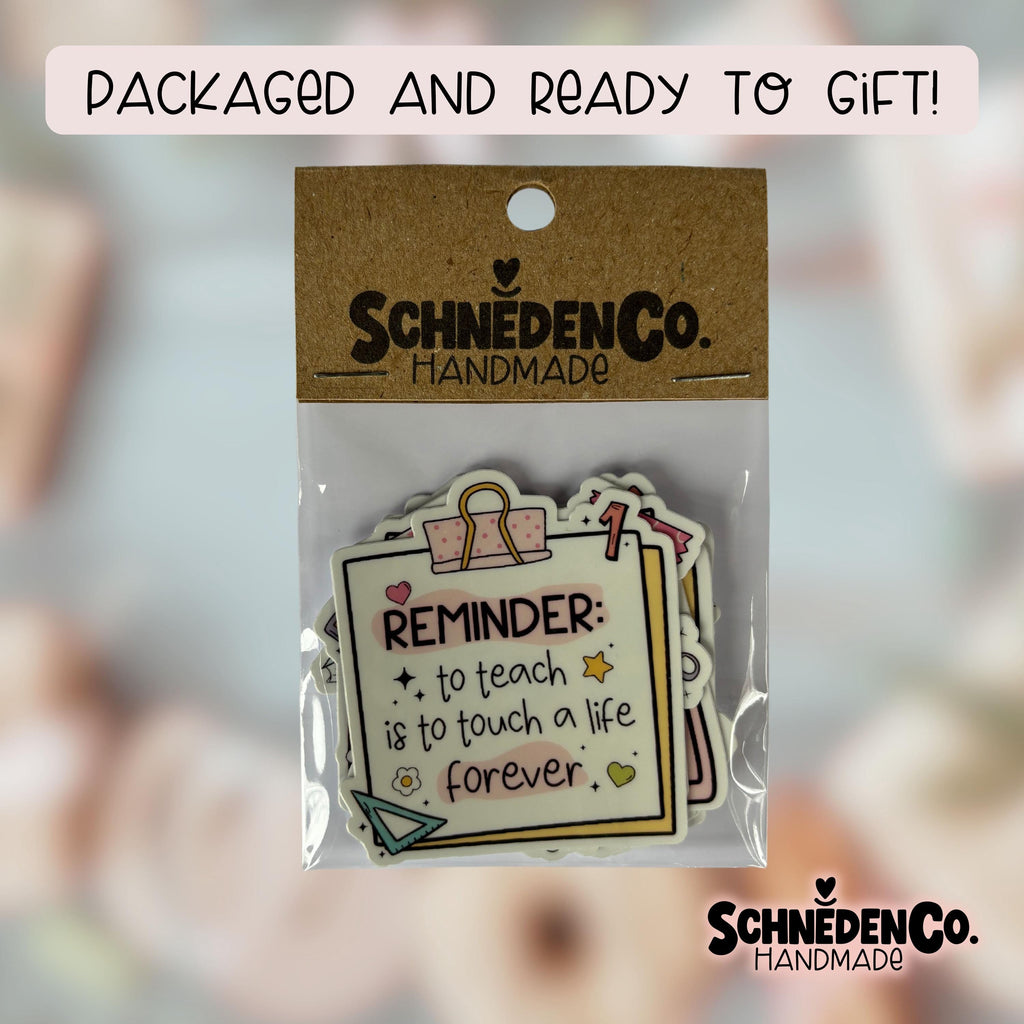 Teacher Reminders Sticker Bundle Pack, Cute Vinyl Teacher Stickers, Kindle Laptop Stickers, Journaling Stickers, Teacher Appreciation Gifts