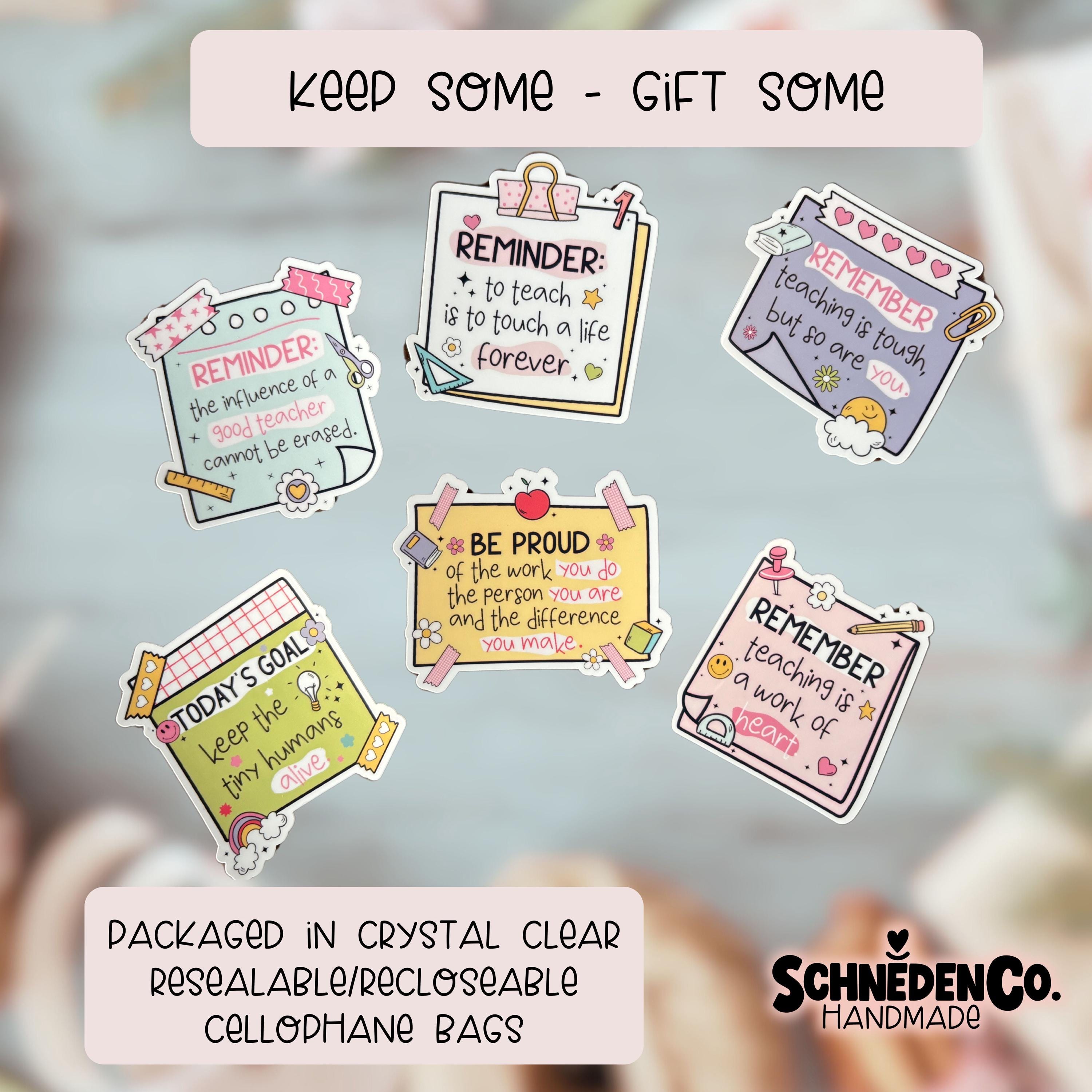 Teacher Reminders Sticker Bundle Pack, Cute Vinyl Teacher Stickers, Kindle Laptop Stickers, Journaling Stickers, Teacher Appreciation Gifts