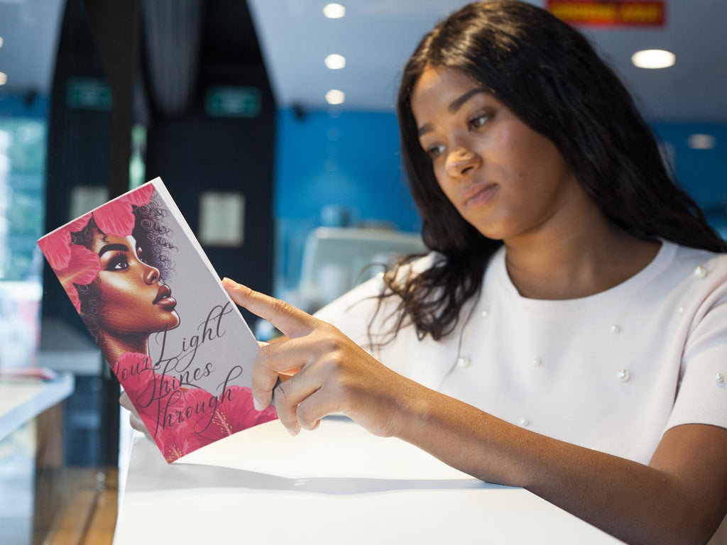 Black Girl Magic Journal Your Light Shines Through Floral Hardcover Journal, Inspirational Journal for Women, Notebook, Beautiful Gray